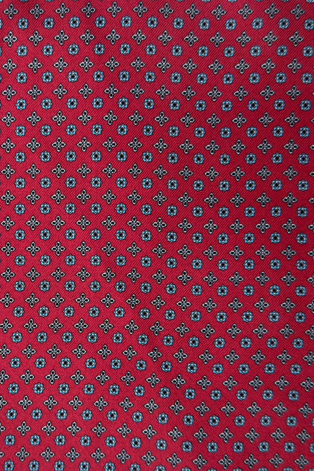 Pochette uomo Bordeaux fantasia in seta con bordino in tinta