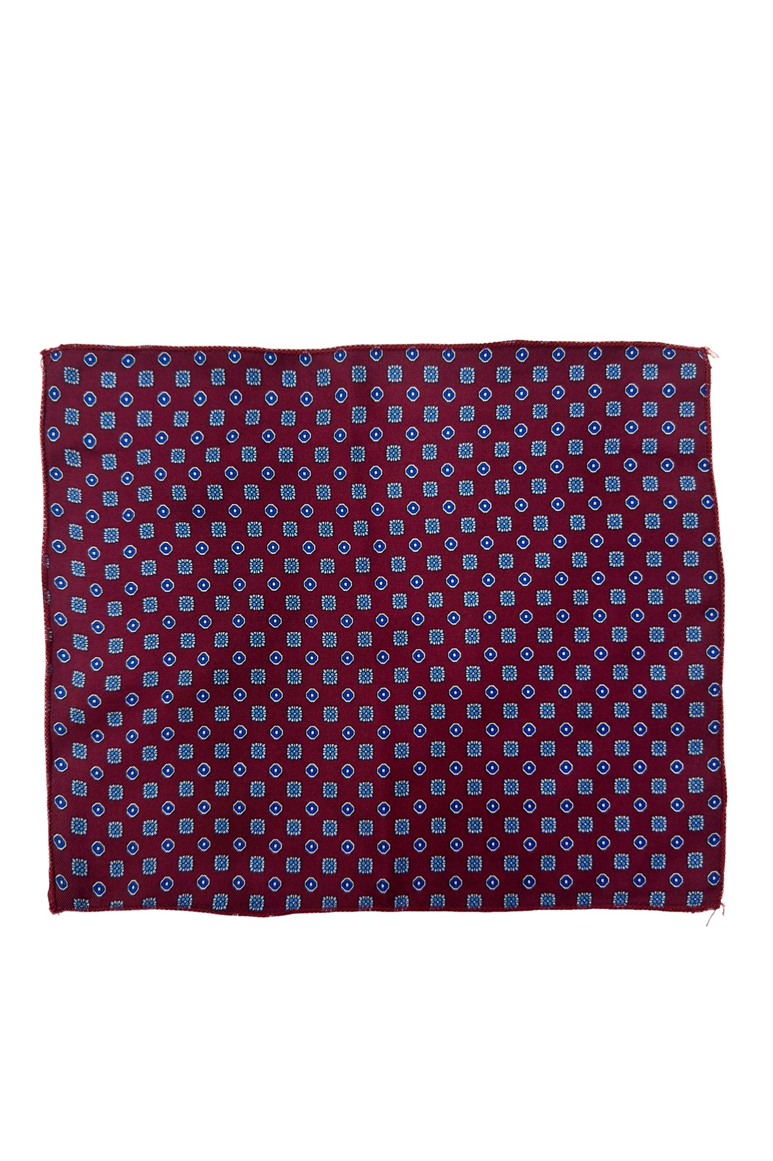 Pochette uomo Bordeaux fantasia in seta con bordino in tinta