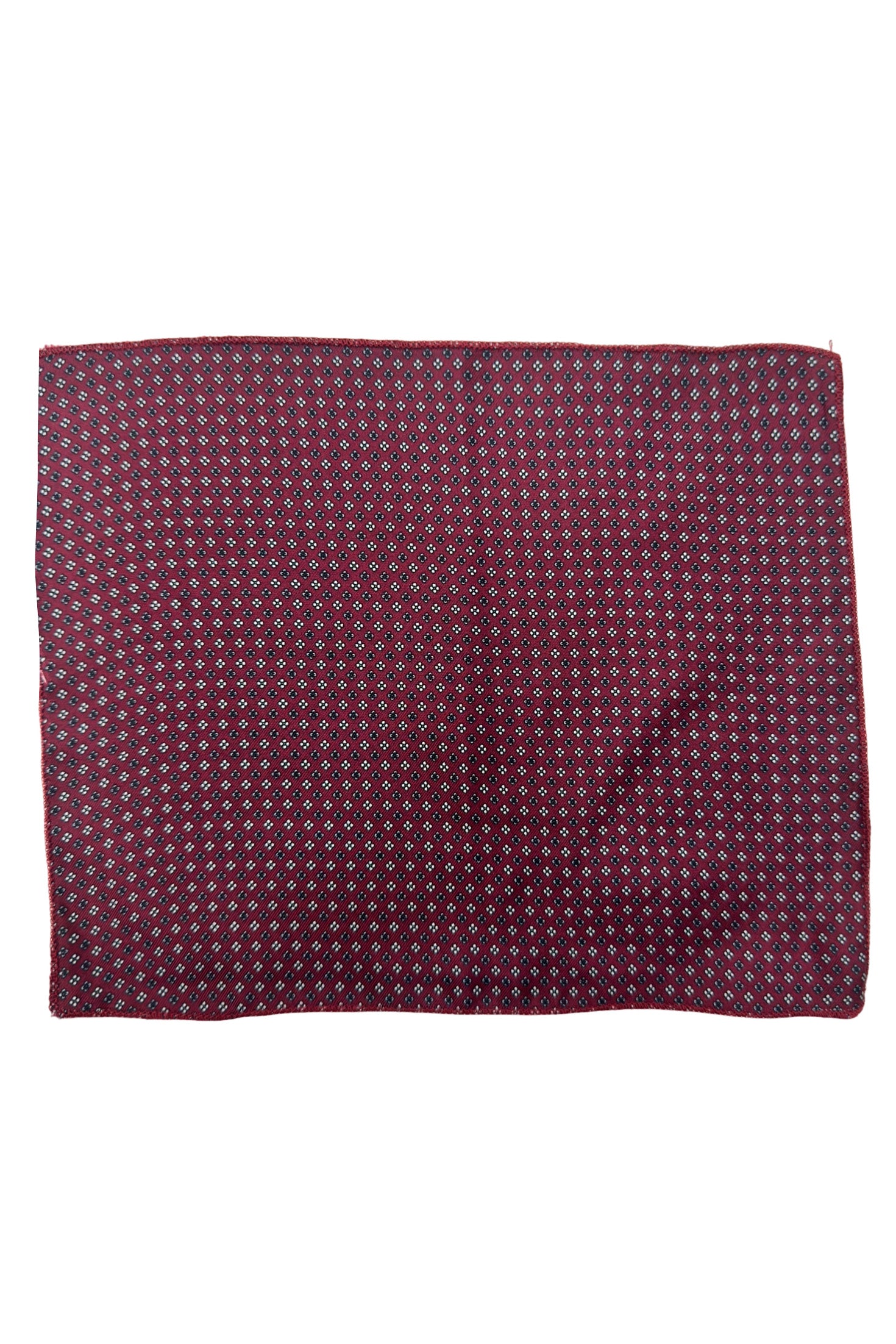 Pochette uomo Bordeaux fantasia in seta con bordino in tinta
