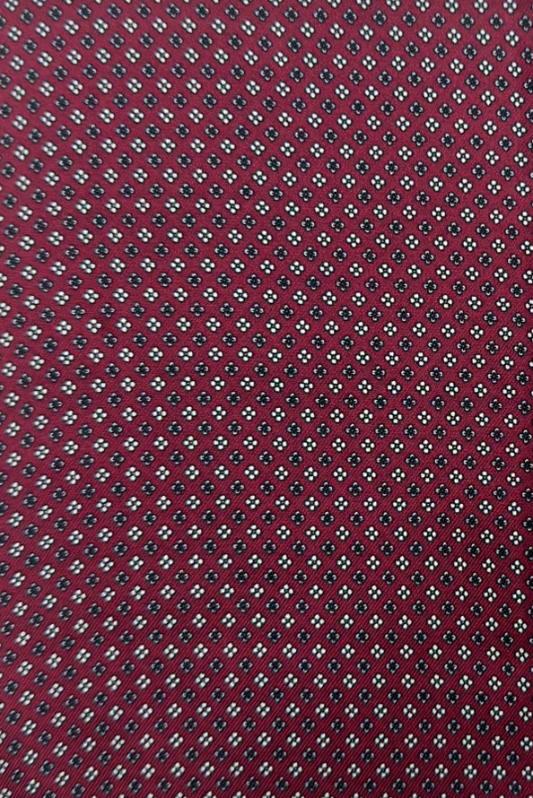 Pochette uomo Bordeaux fantasia in seta con bordino in tinta