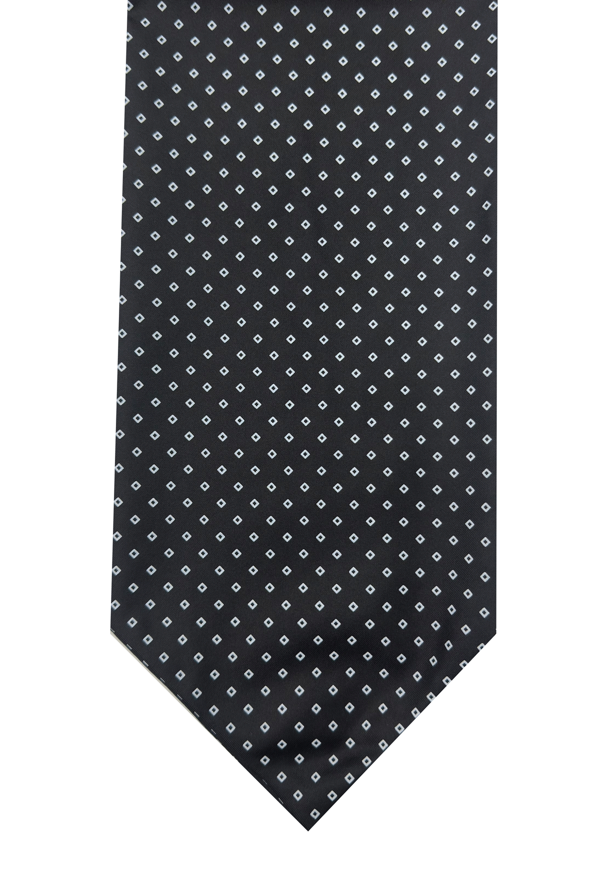 Men's Black Patterned Pure Silk Handmade Ascot