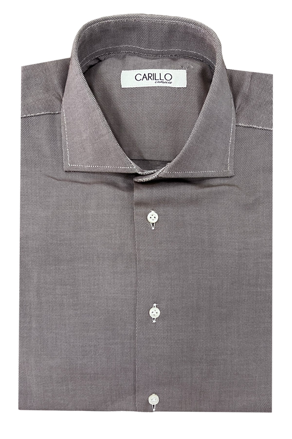 Camicia uomo slim fit nido d'ape fango in cotone 100%