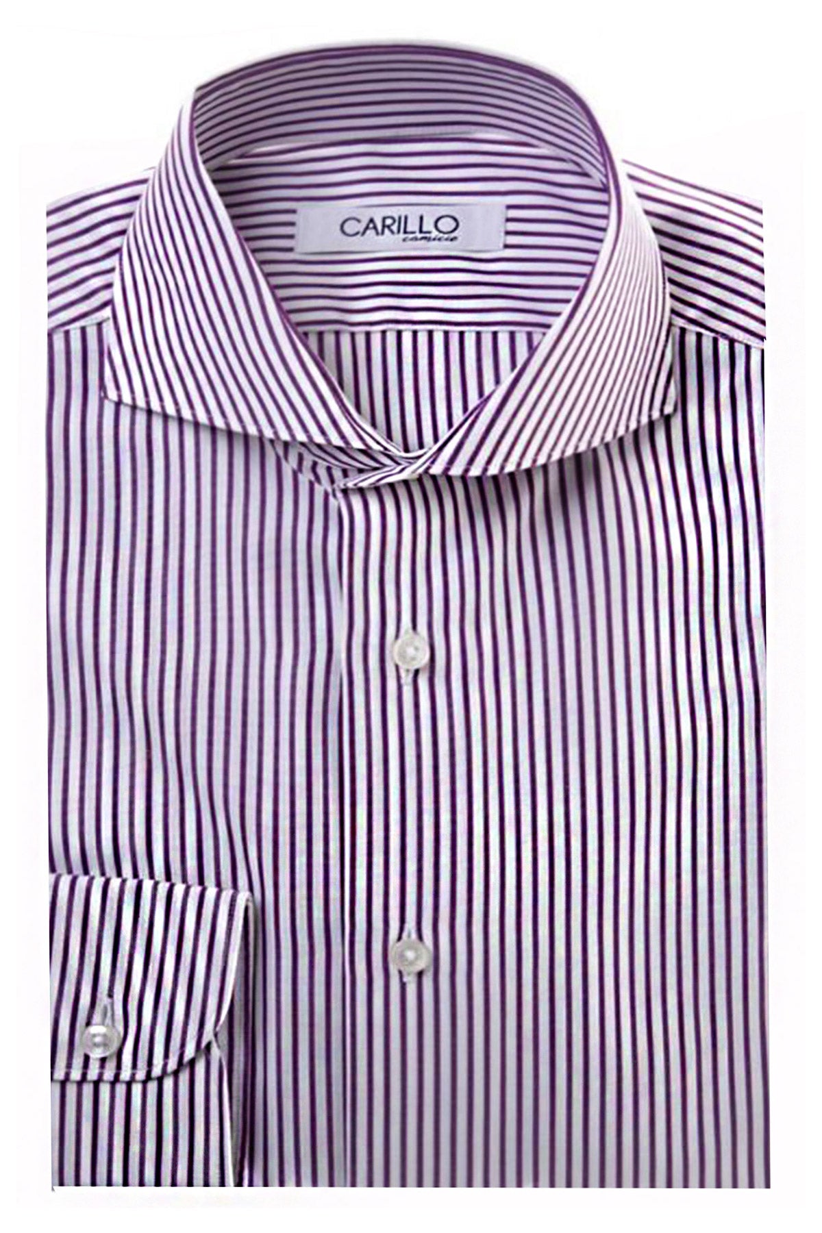 Camicia uomo regular cotone fantasia riga viola