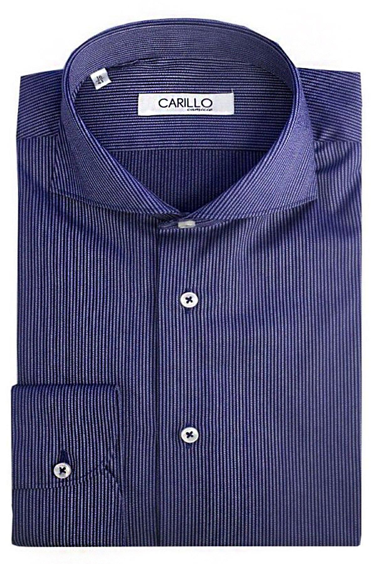 Camicia Uomo a Righe strette blu regular fit