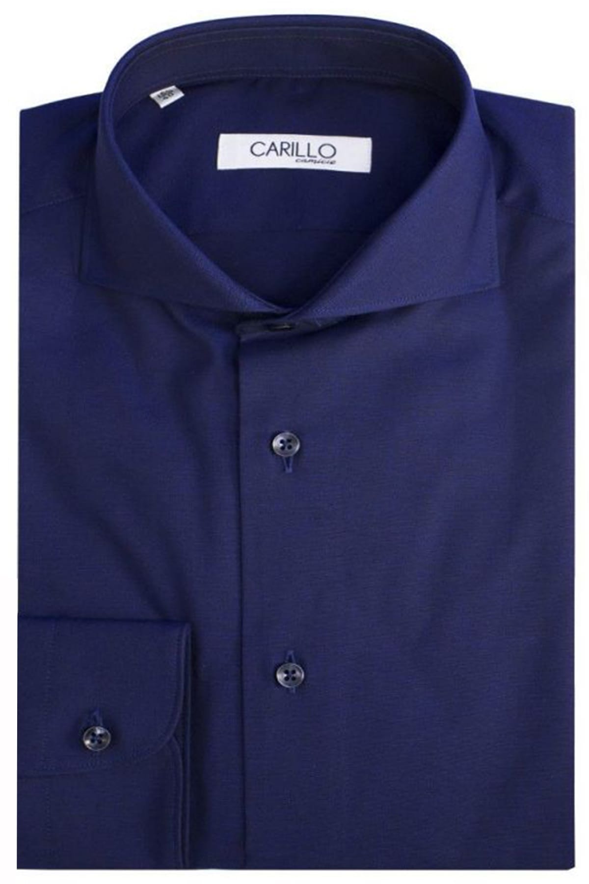 Camicia uomo regular collo francese  cotone fisso 100% blu