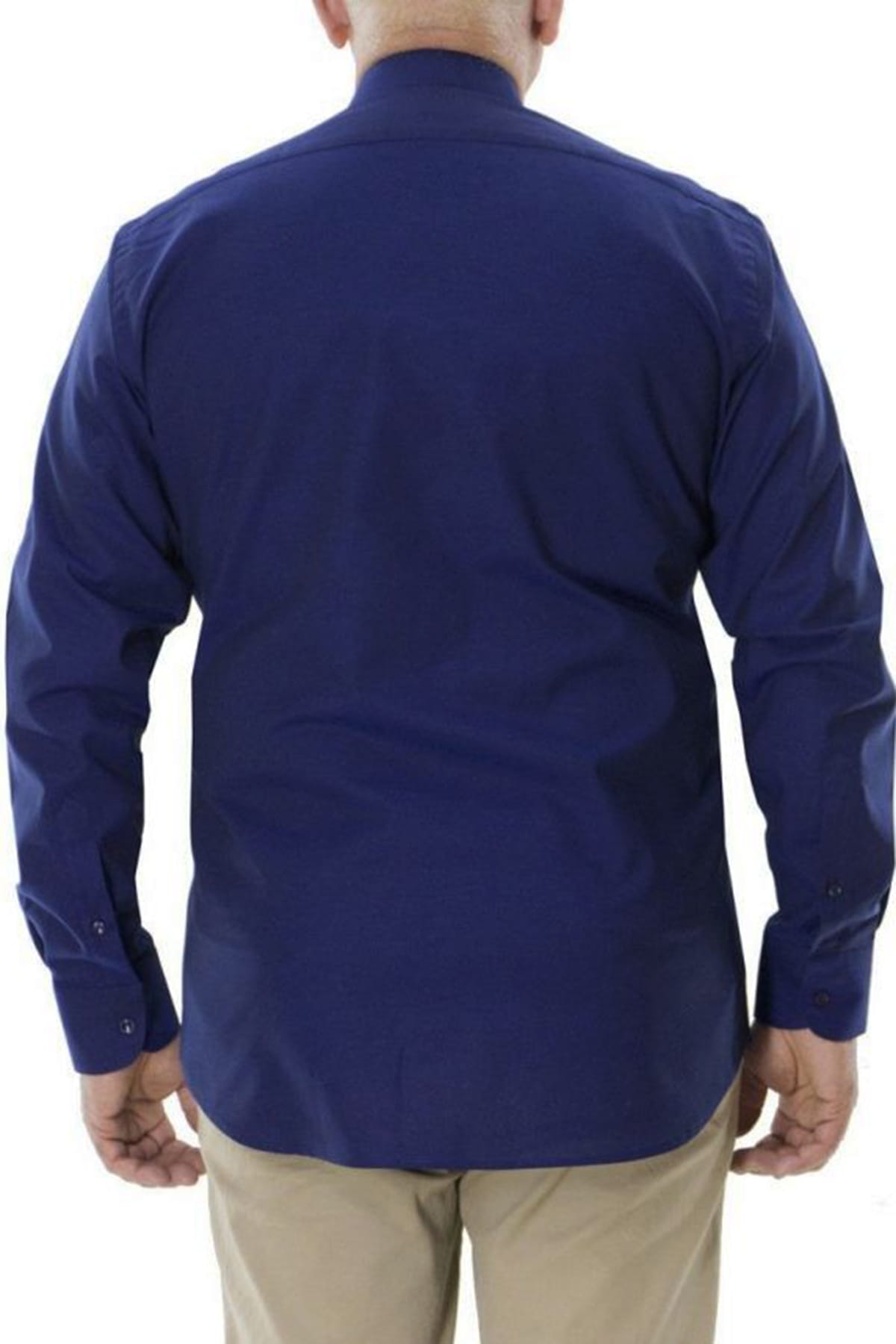Camicia uomo regular collo francese  cotone fisso 100% blu