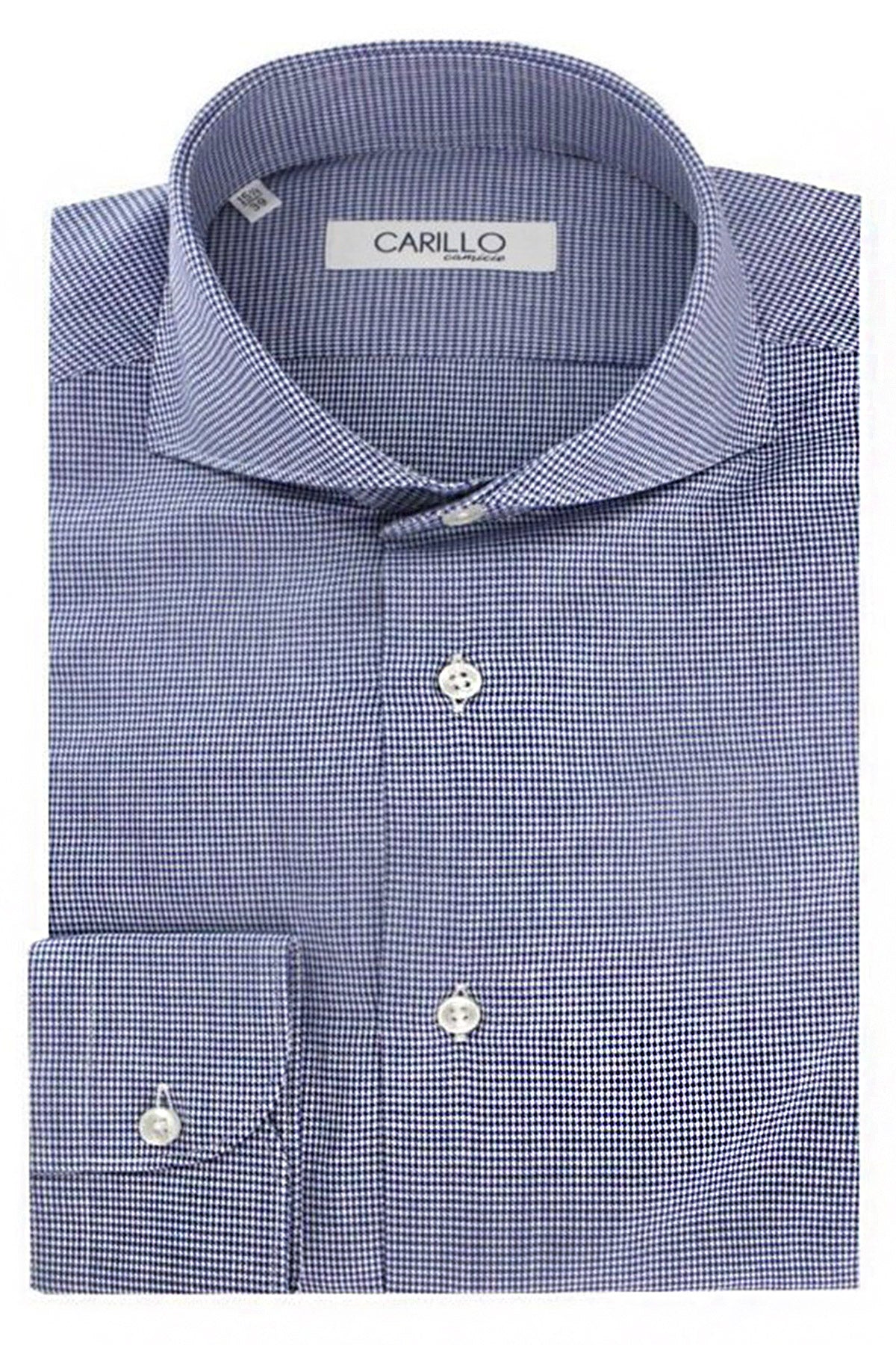 Camicia uomo regular in cotone collo francese fantasia pied de puole