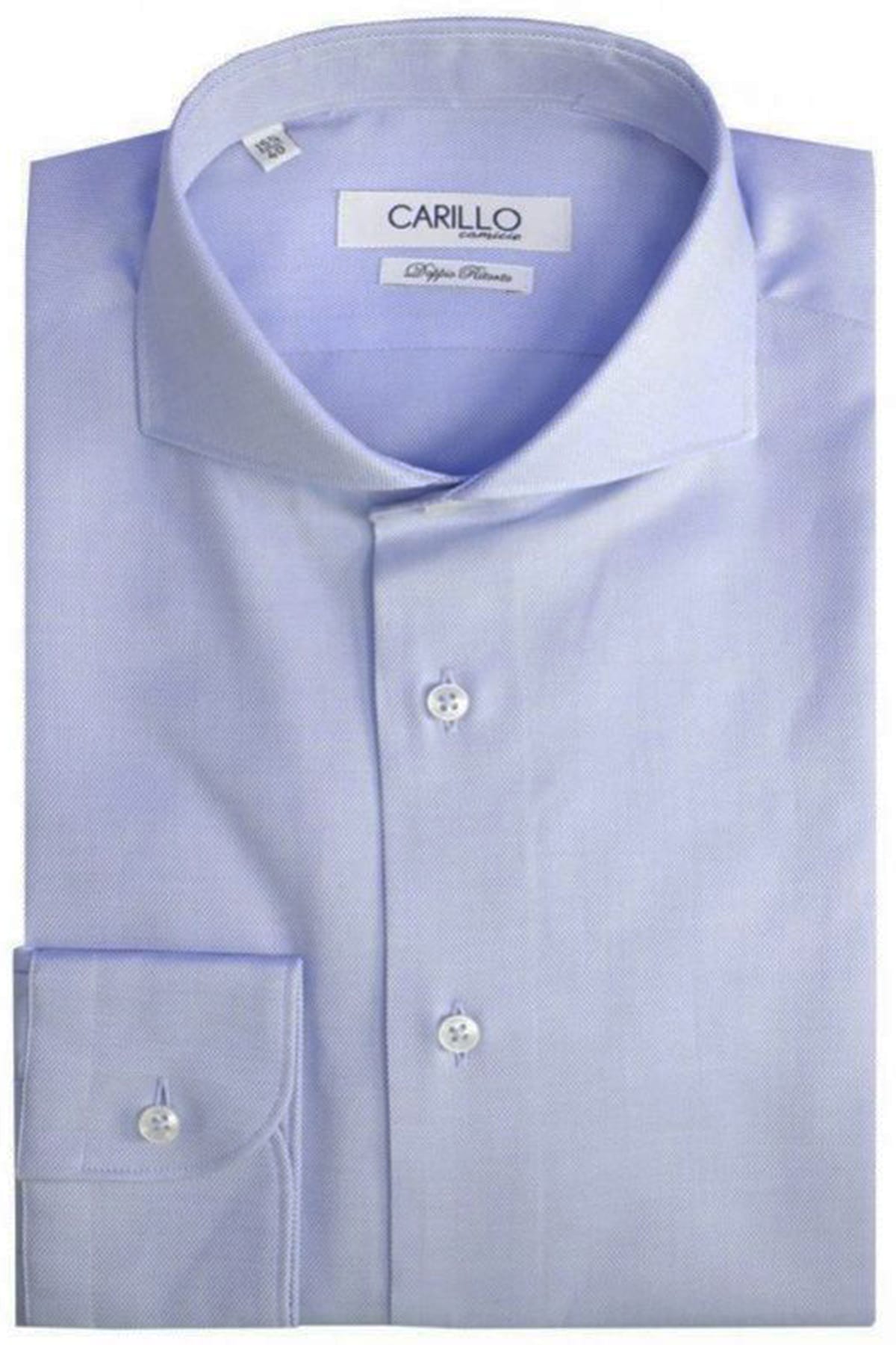 Camicia uomo regular 100% cotone  nido d ape celeste