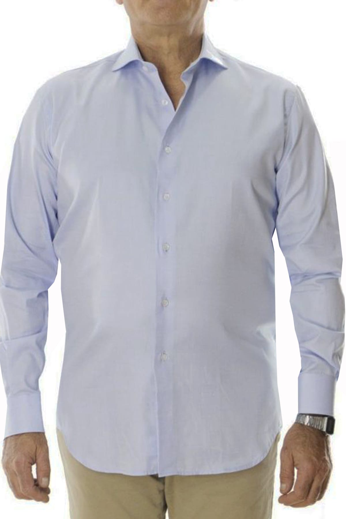 Camicia uomo regular 100% cotone  nido d ape celeste