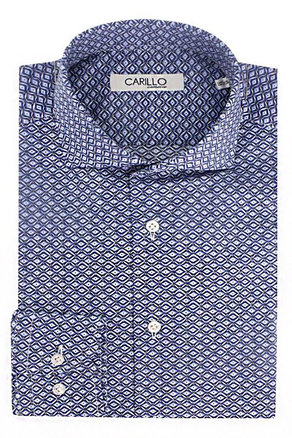 Camicia Uomo Regular Fit fantasia Rombi 3D elasticizzata