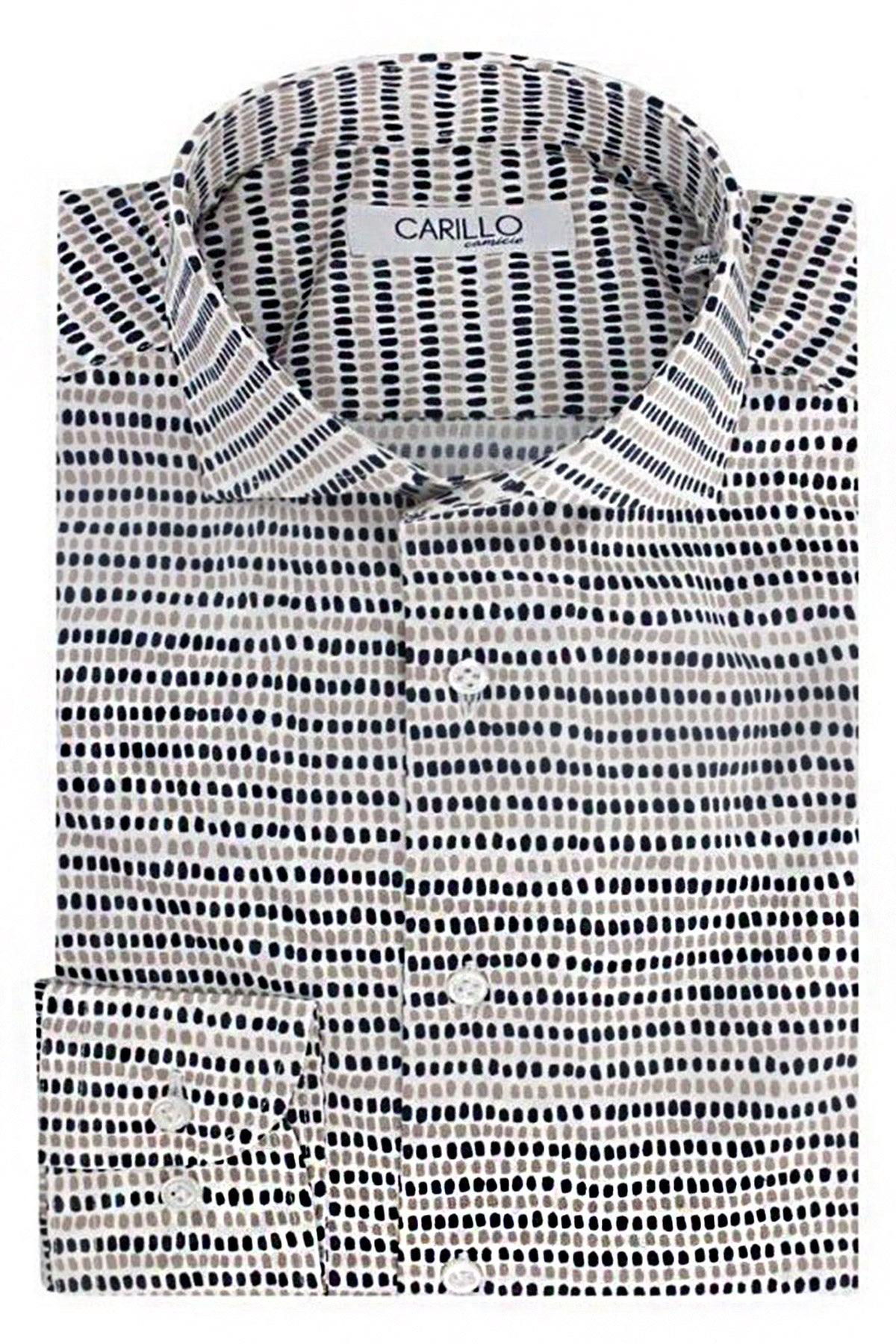 Camicia Uomo Regular elasticizzata fantasia Nero Fango