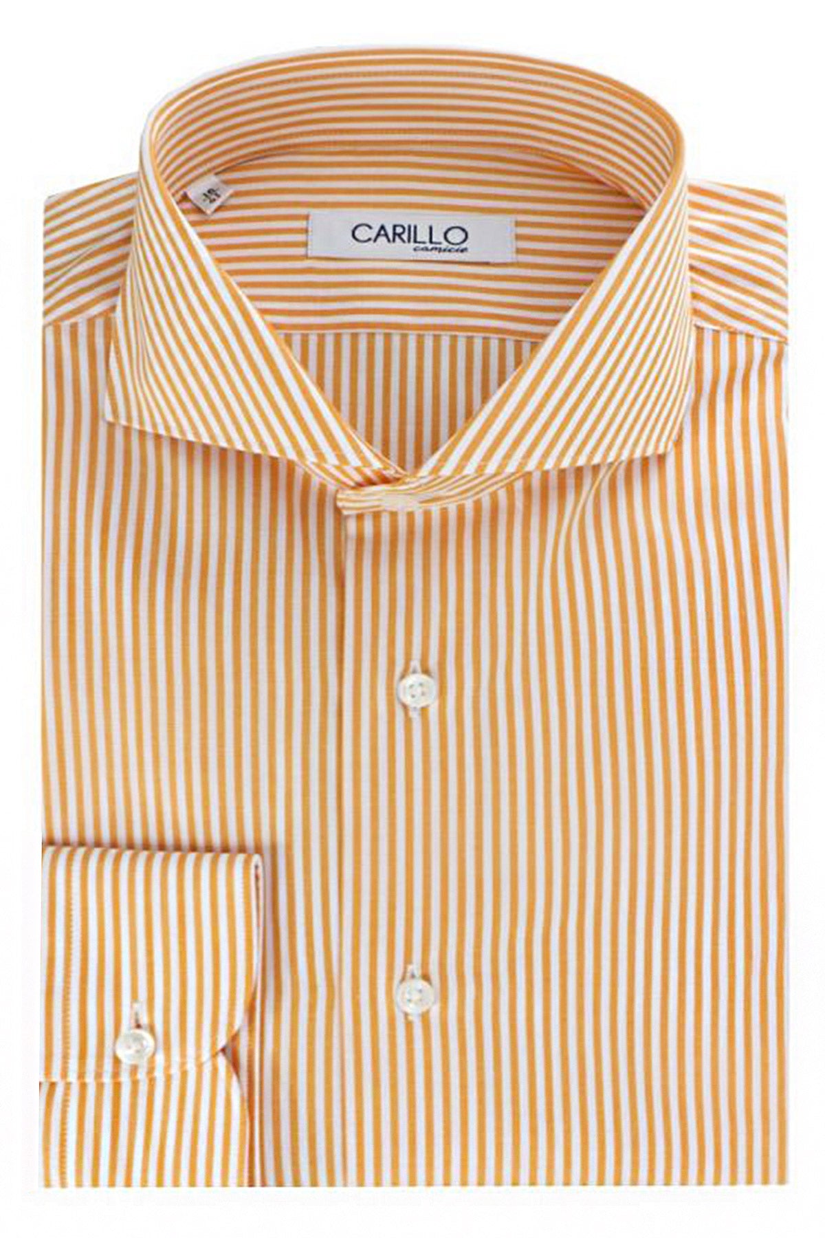 Camicia Uomo a righe arancio Regular fit cotone
