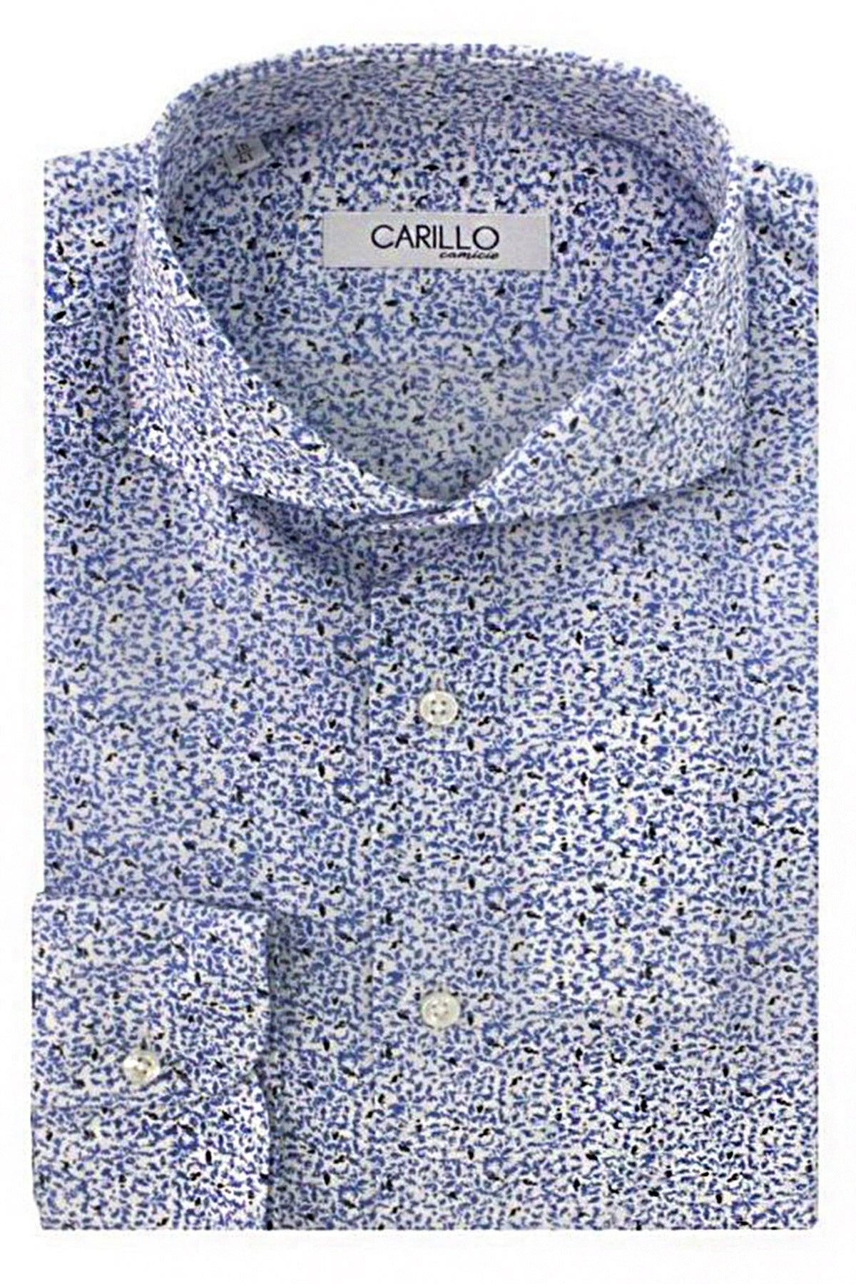 Camicia Uomo Regular Fantasia astratta celeste