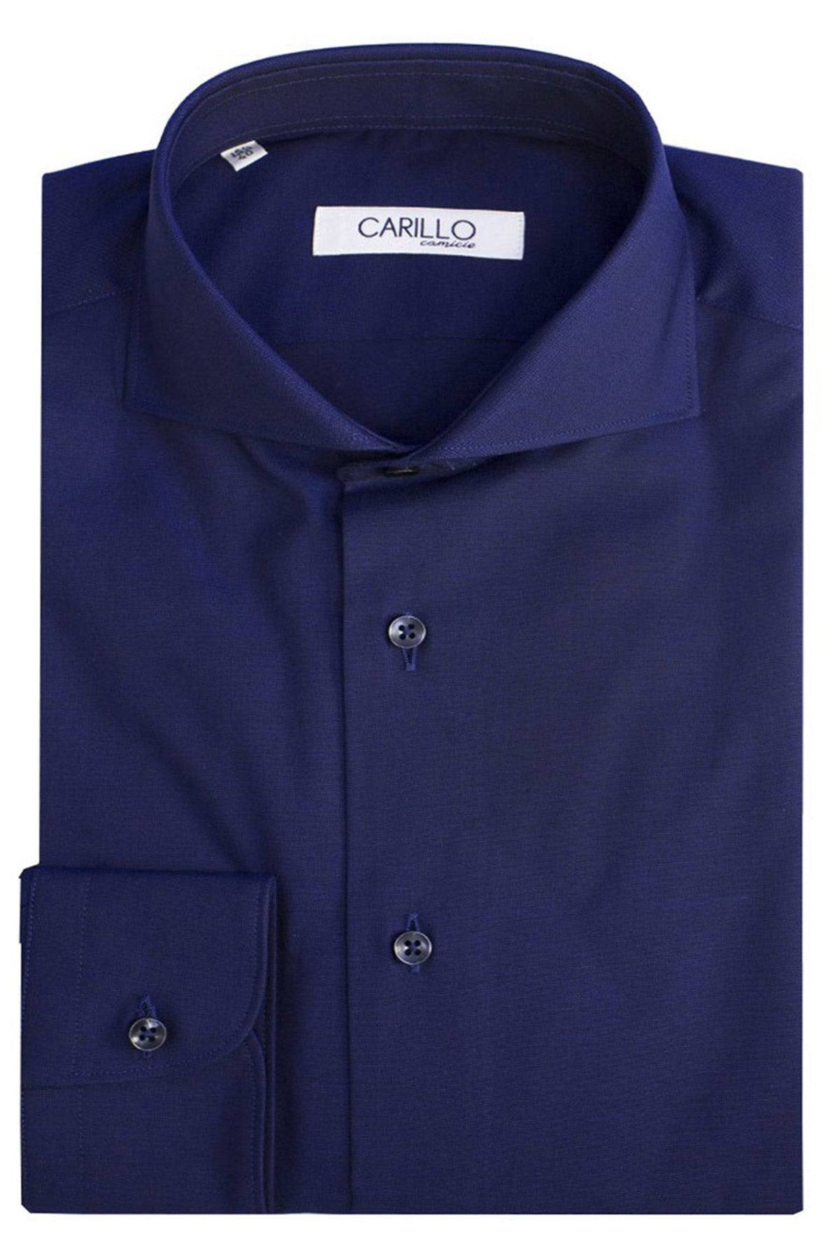 Camicia Uomo 100% Cotone Slim tinta unita Collo Francese