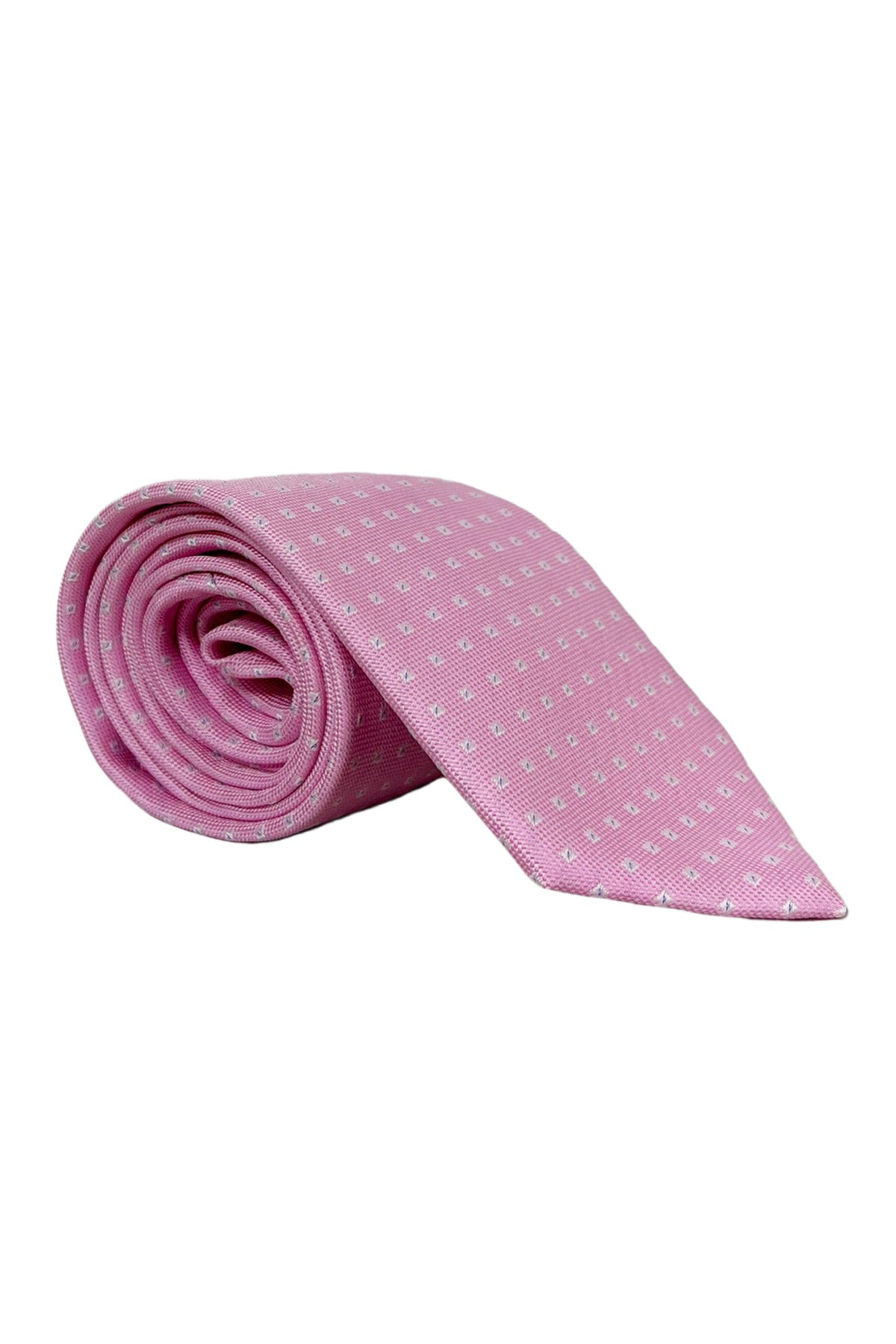 Cravatta uomo regular 8cm da cerimonia elegante rosa fantasia quadretti bianchi casual