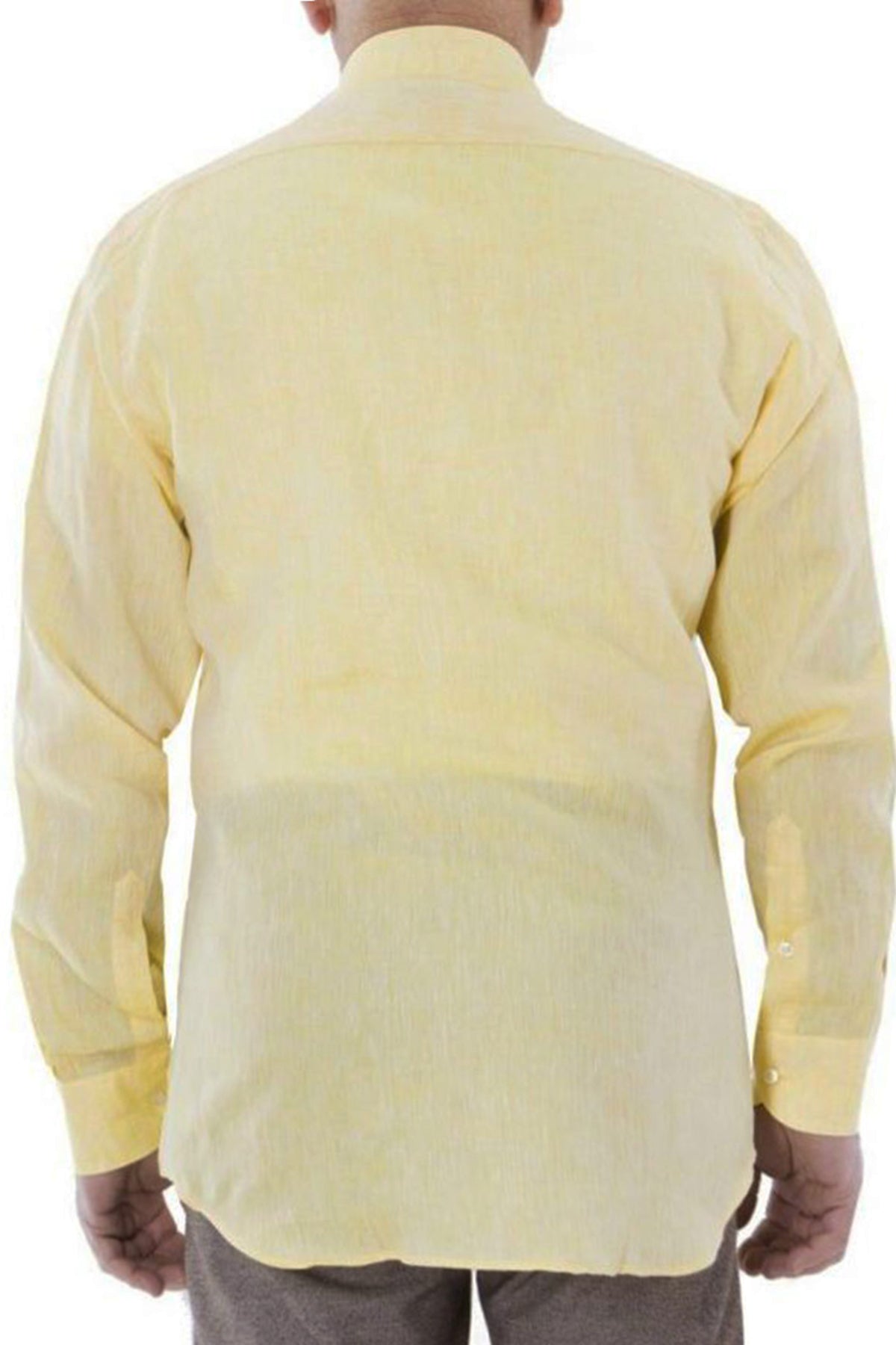 Camicia Lino Uomo Casual Regular Fit collo Francese classico