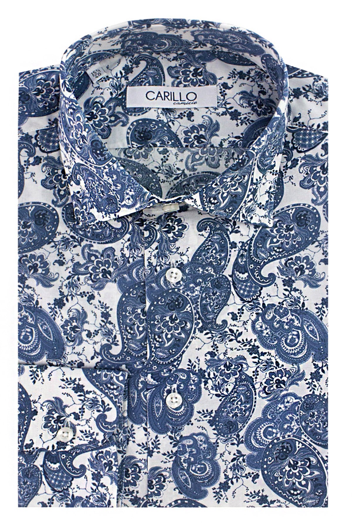 Camicia uomo collo italiano slim fit cotone elastico fantasia etro