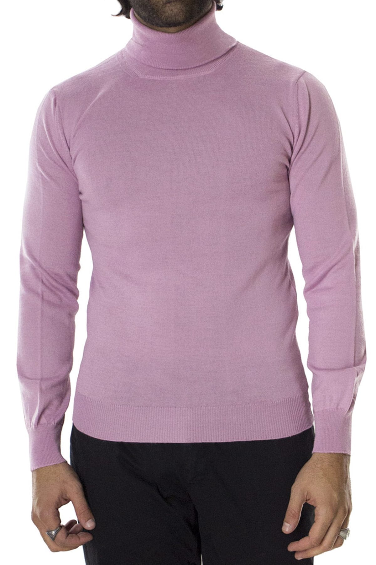 Maglioncini dolcevita uomo tinta unita lana merinos extra slim fit made in italy