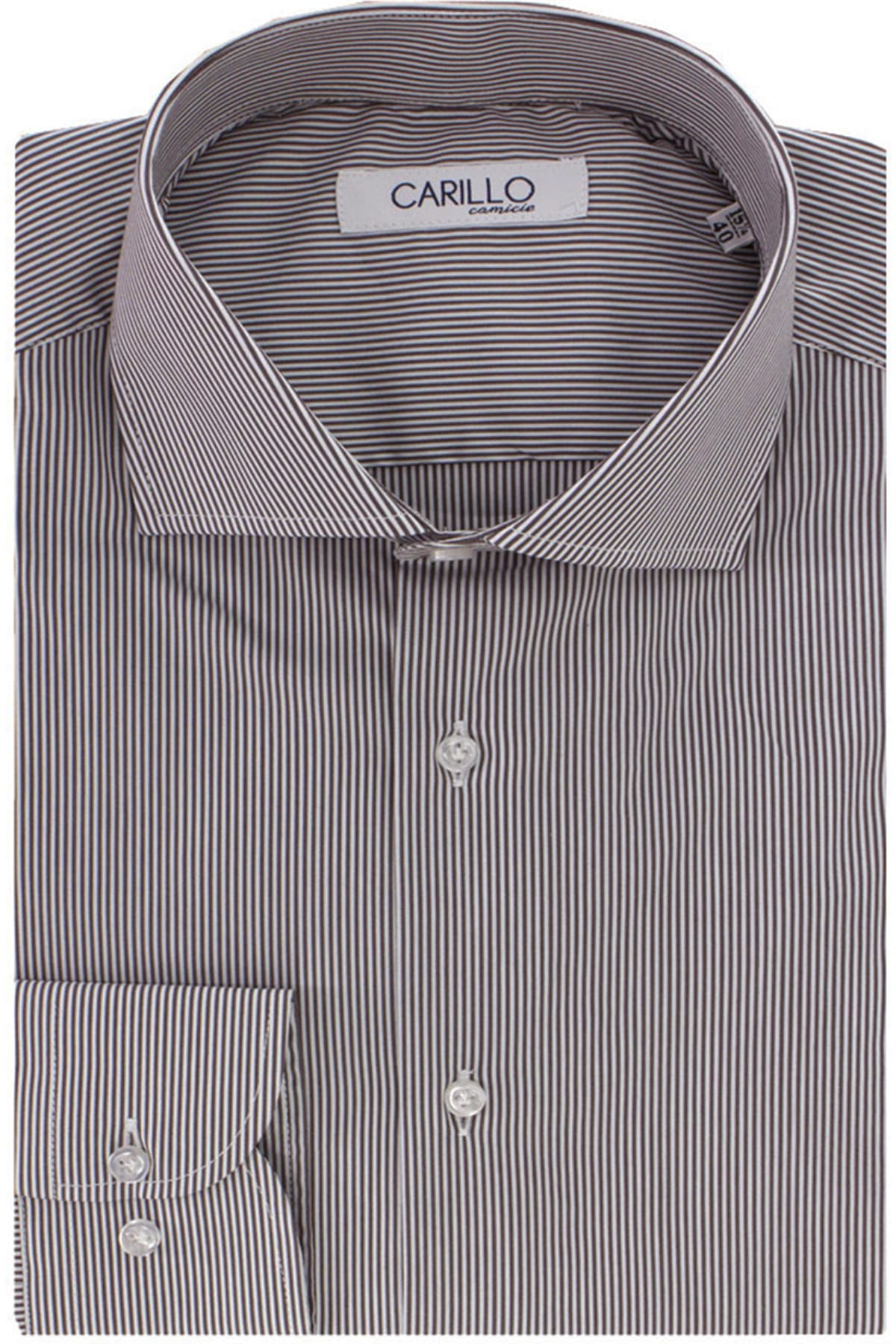 Camicia Uomo millerighe Slim fit in cotone Elasticizzata Collo semi francese Casual e Elegante