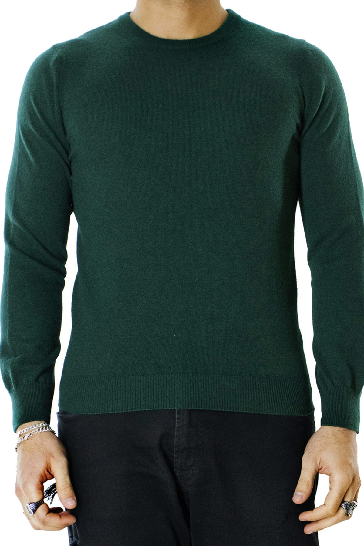 Maglione uomo Girocollo in cashmere slim fit made in italy invernale
