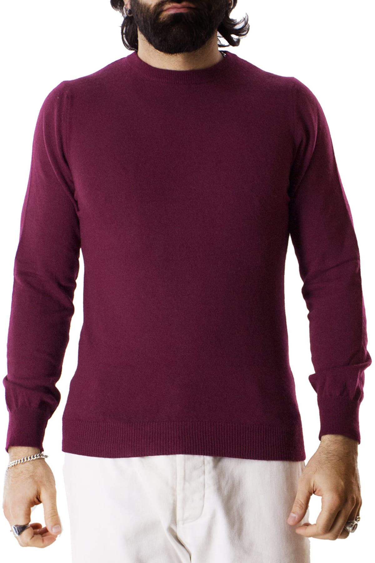 Maglione uomo Girocollo in cashmere slim fit made in italy invernale