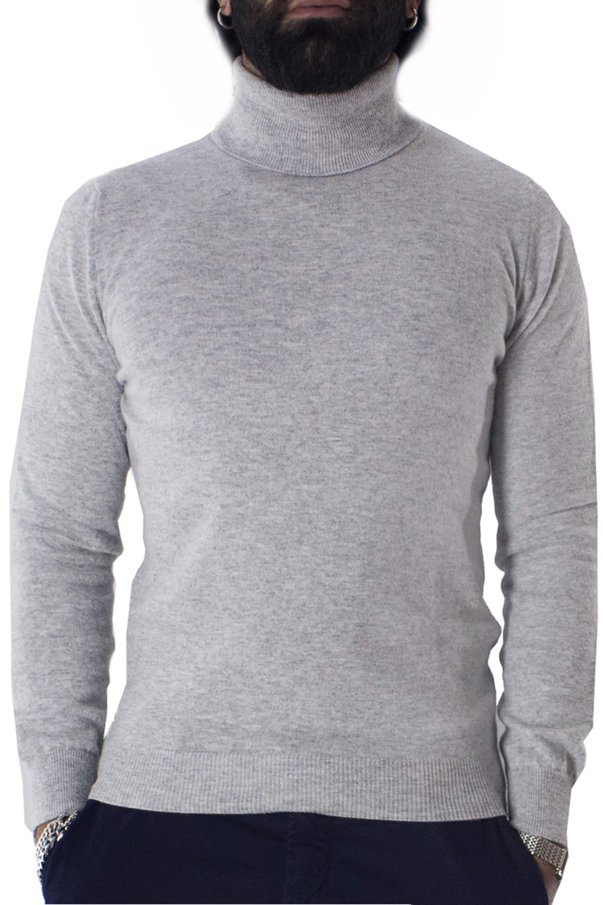 Maglione uomo Collo Alto in cashmere slim fit made in italy invernale