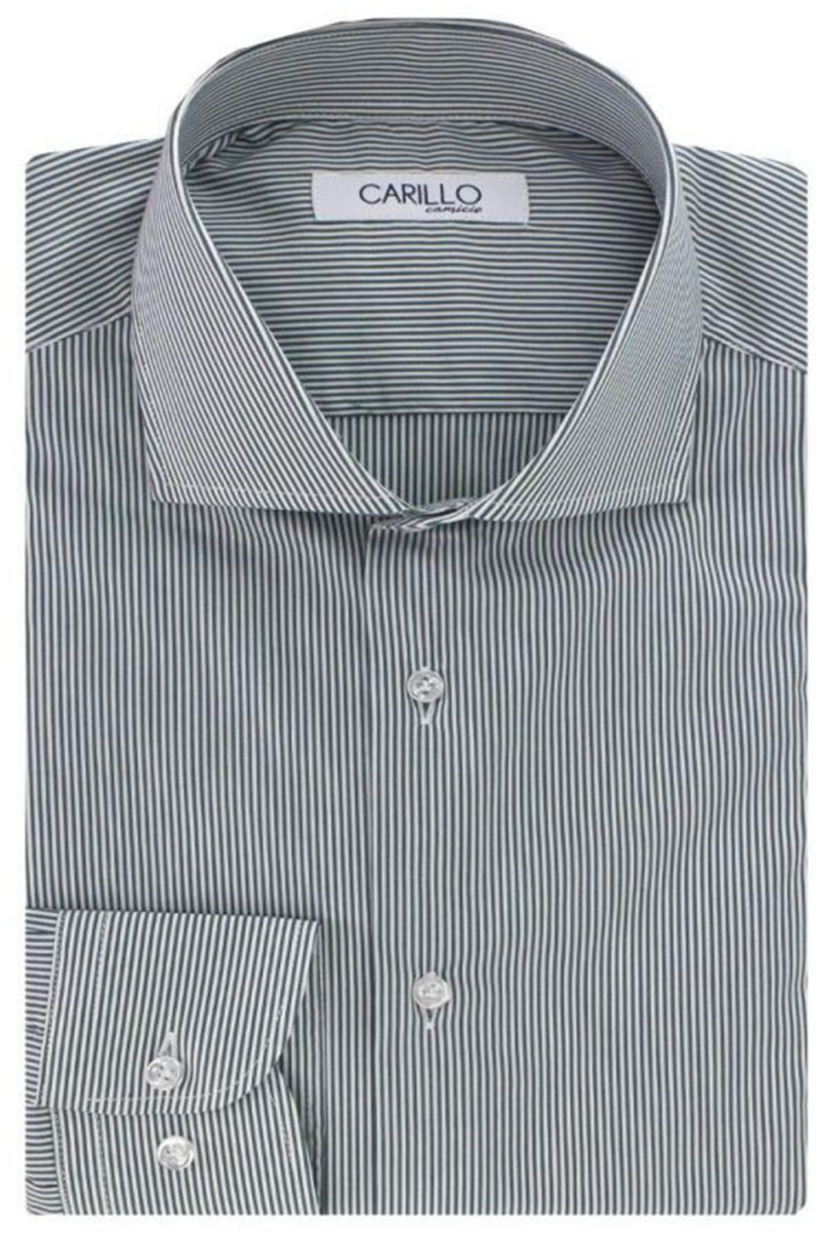 Camicia Uomo millerighe Regular fit Elasticizzata Collo semi francese sia Casual che Elegante