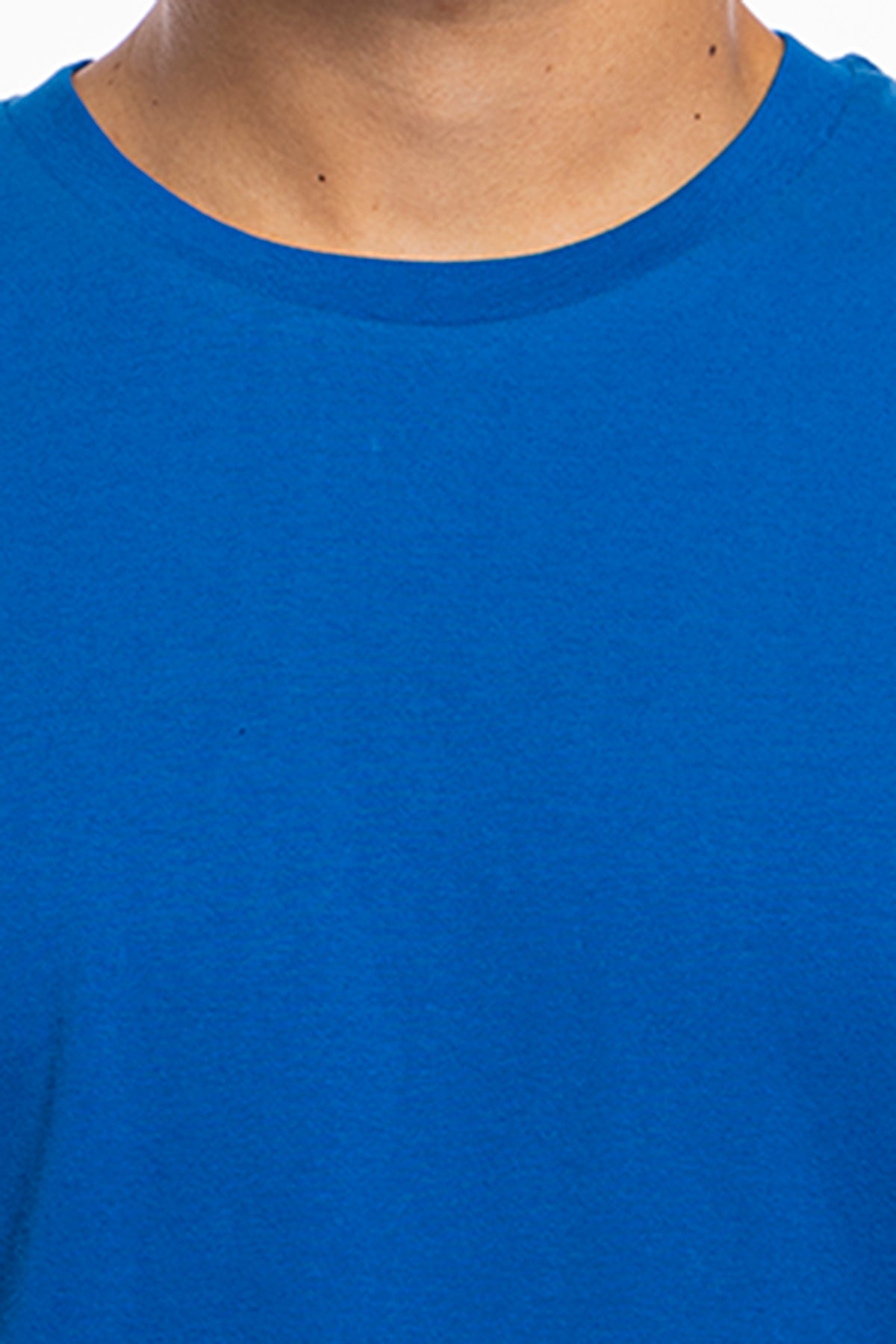 T-shirt da uomo Royal blu in cotone organico tinta unita regular fit elasticizzata girocollo