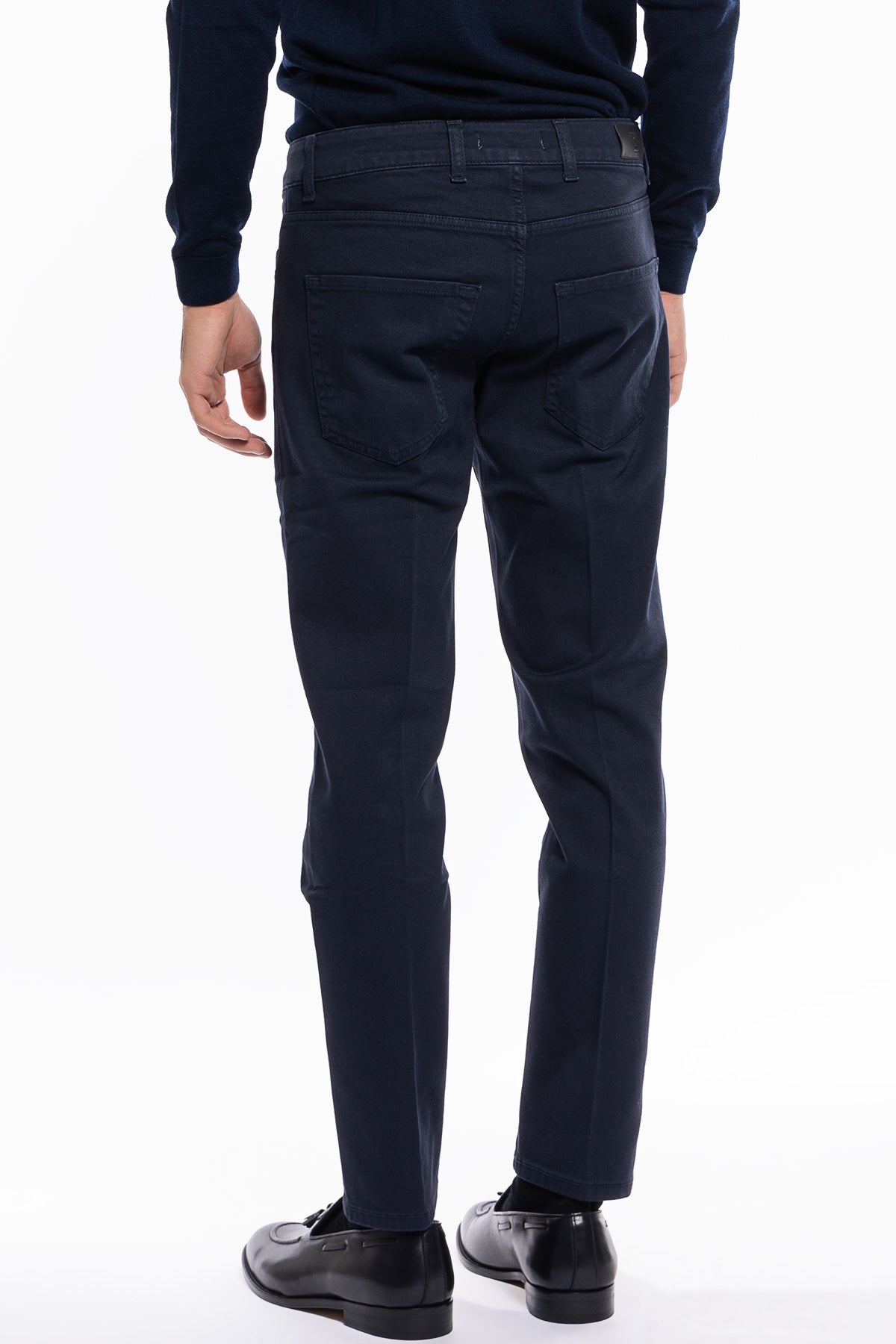 Jeans uomo Blu tinta unita modello 5 tasche slim fit made in italy