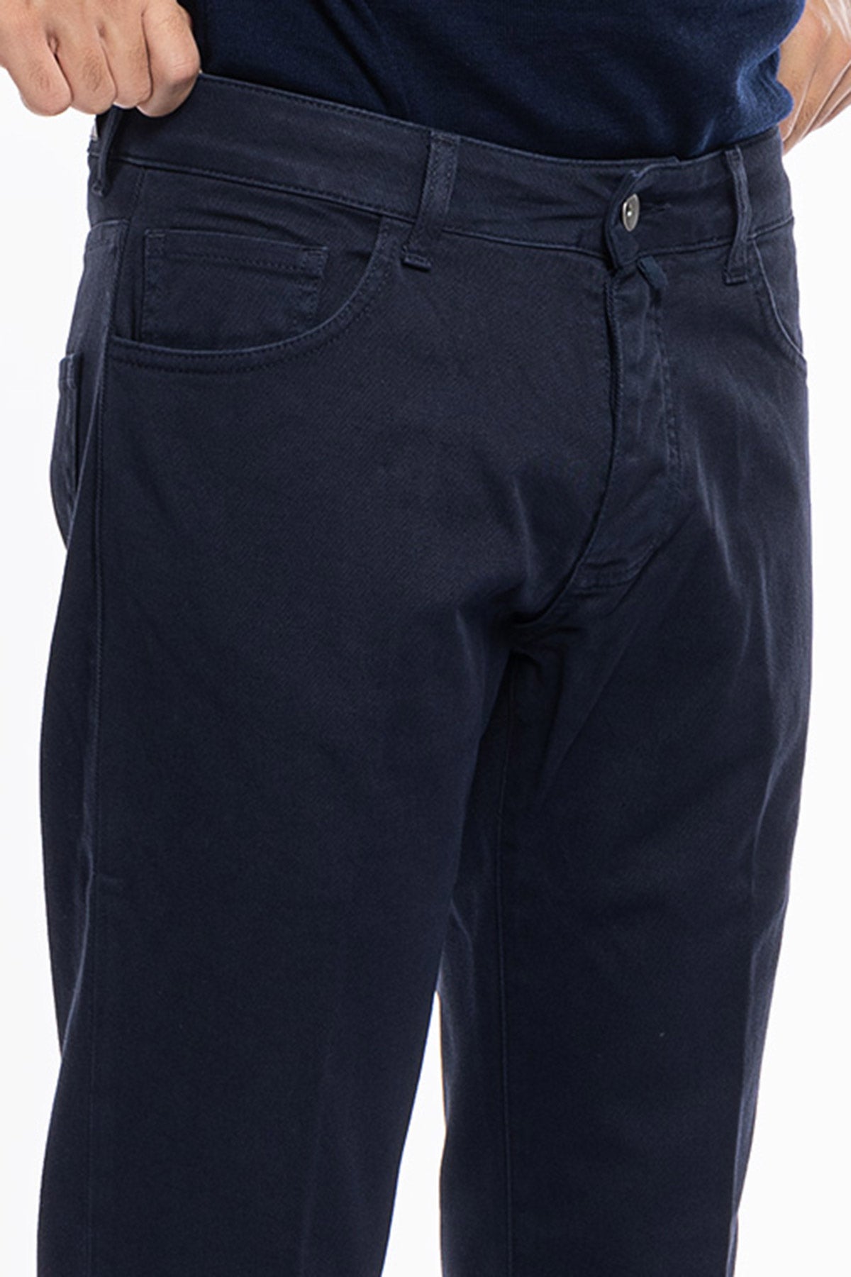 Jeans uomo Blu tinta unita modello 5 tasche slim fit made in italy