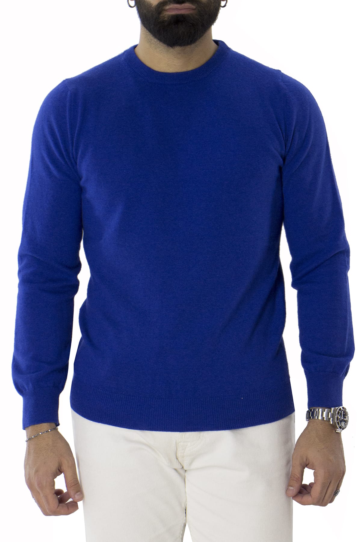 Maglione uomo Girocollo in cashmere slim fit made in italy invernale