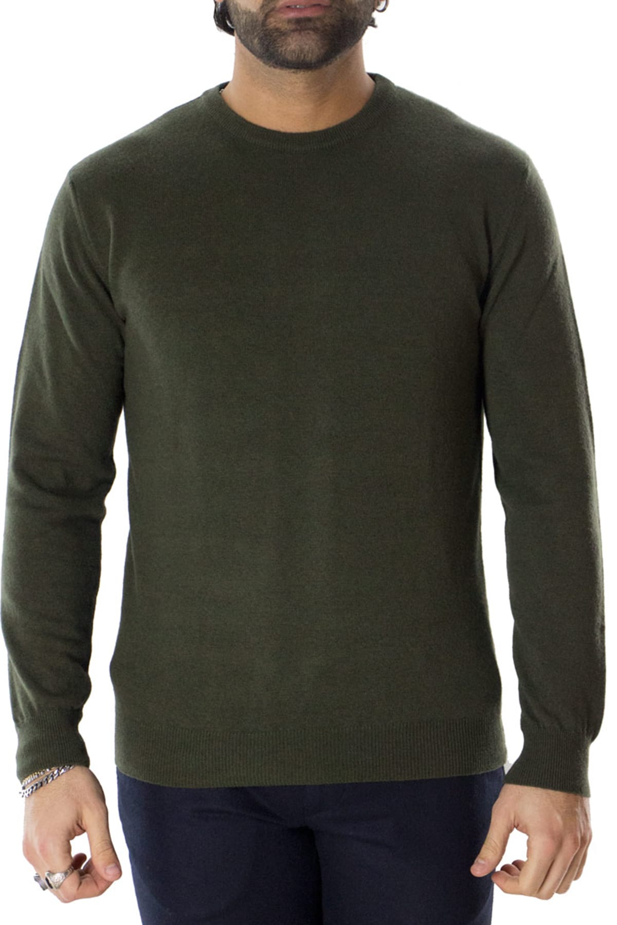 Maglione uomo Girocollo in cashmere slim fit made in italy invernale