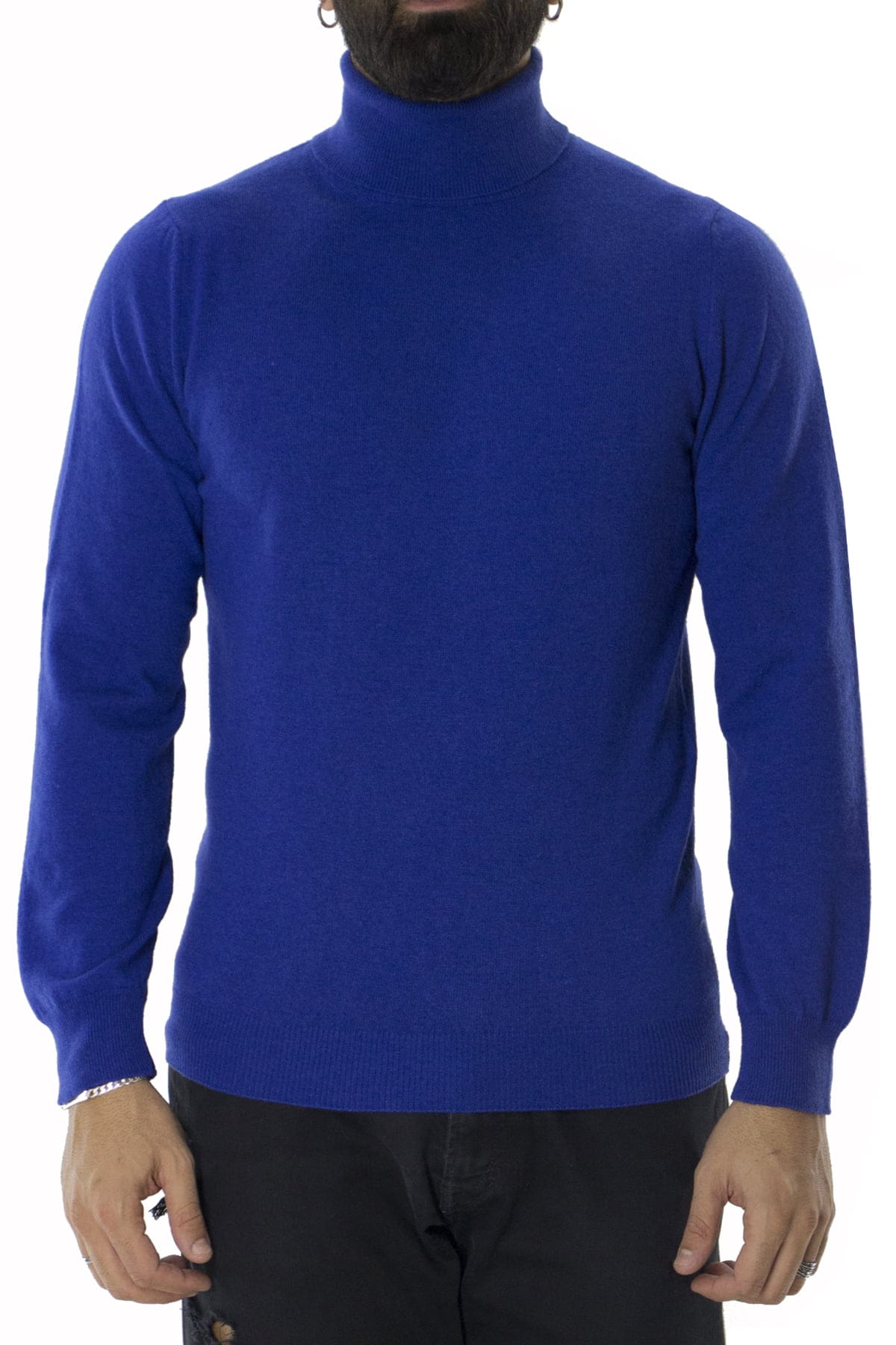 Maglioncini dolcevita uomo tinta unita lana merinos extra slim fit made in italy