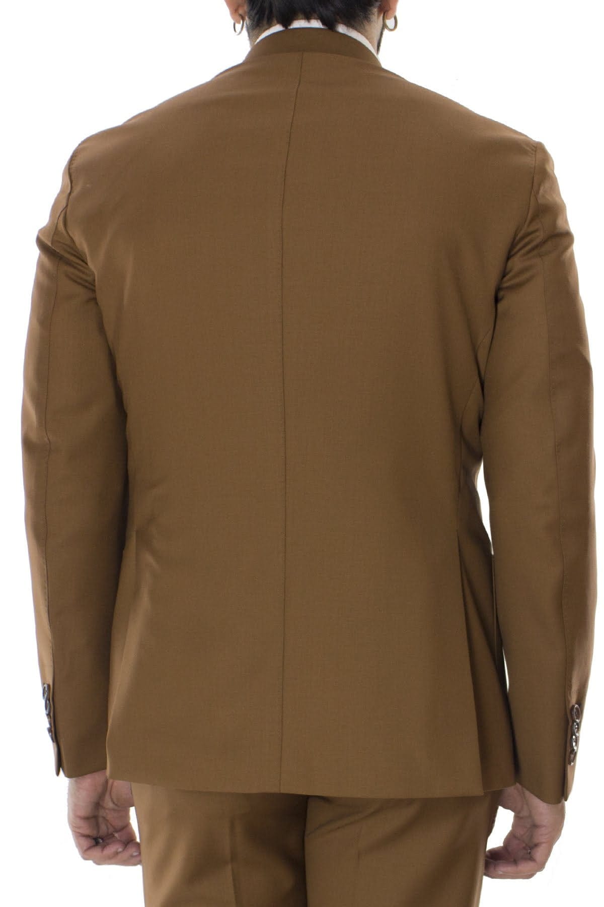 Giacca uomo monopetto coccio in fresco lana sartoriale slim fit rever largo vitale barberis canonico