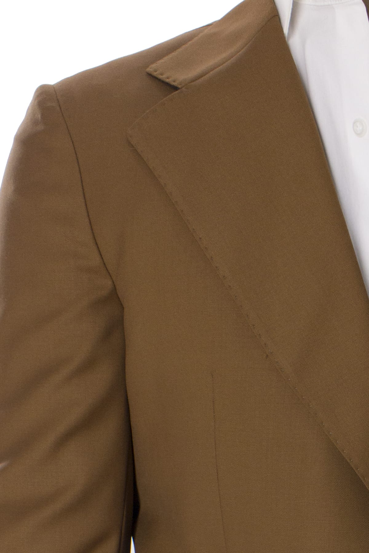 Giacca uomo monopetto coccio in fresco lana sartoriale slim fit rever largo vitale barberis canonico