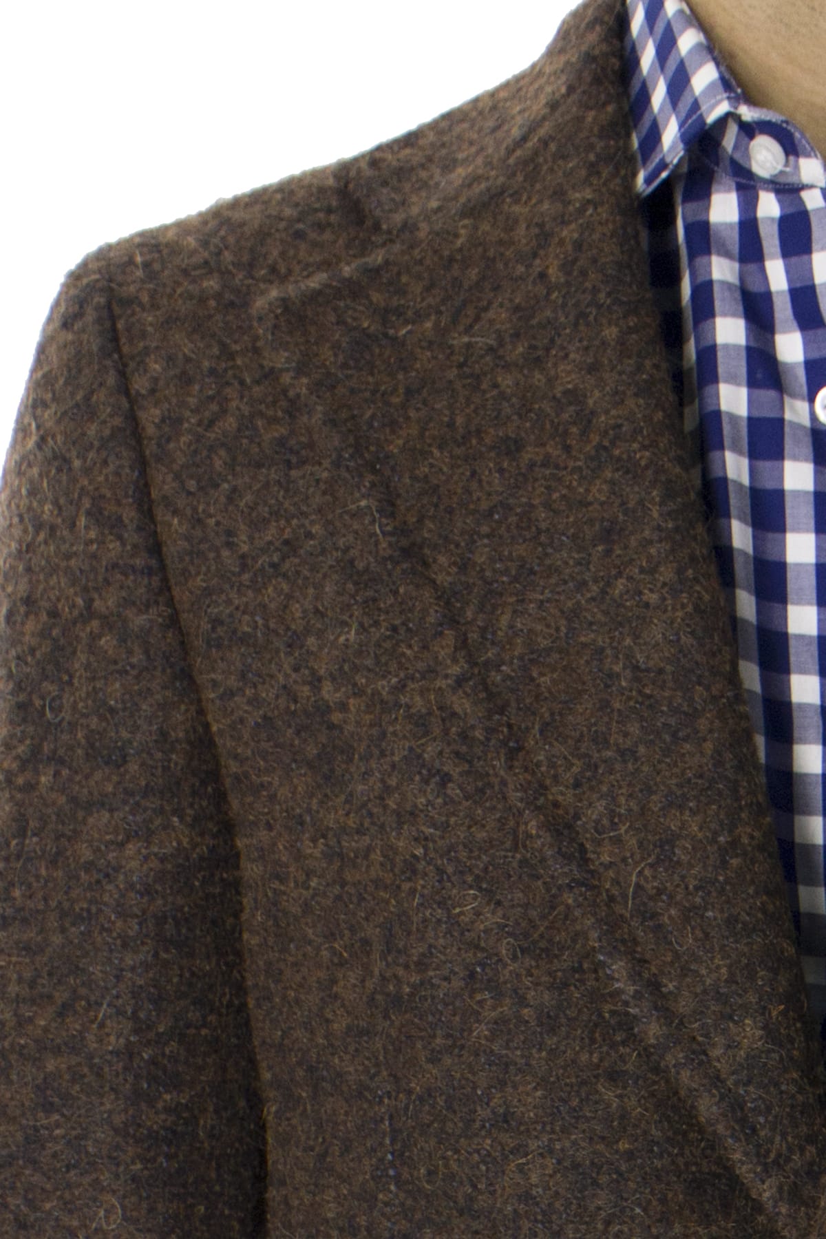 Cappotto uomo marrone monopetto in lana mohair e seta rever largo Vitale Barberis Canonico