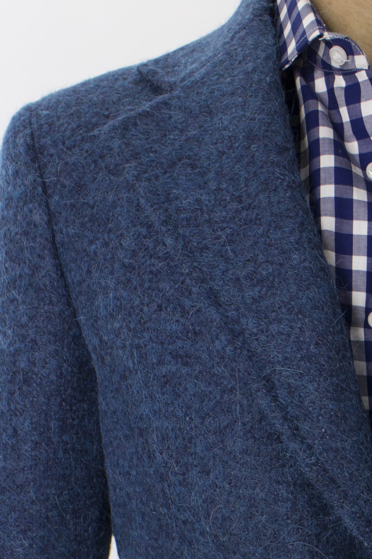 Cappotto uomo bluette monopetto in lana mohair e seta rever largo Vitale Barberis Canonico