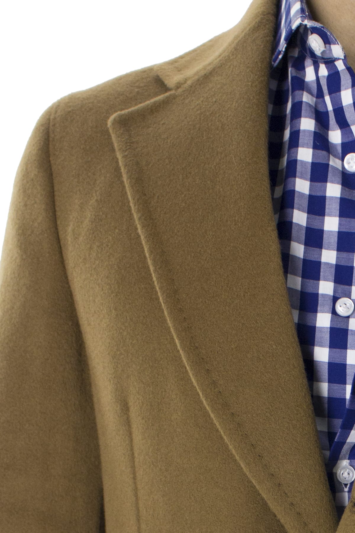 Cappotto uomo bruciato monopetto in lana rever largo made in italy