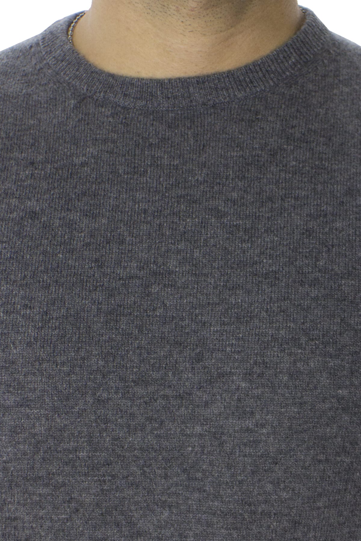 Maglione uomo Girocollo Grigio Scuro in puro cashmere 100% slim fit made in italy
