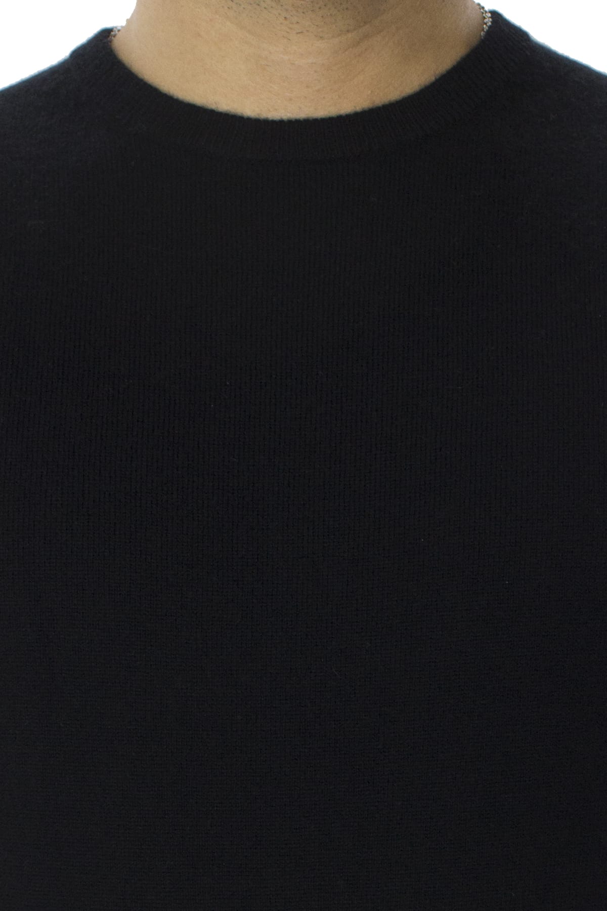 Maglione uomo Girocollo Nero in puro cashmere 100% slim fit made in italy