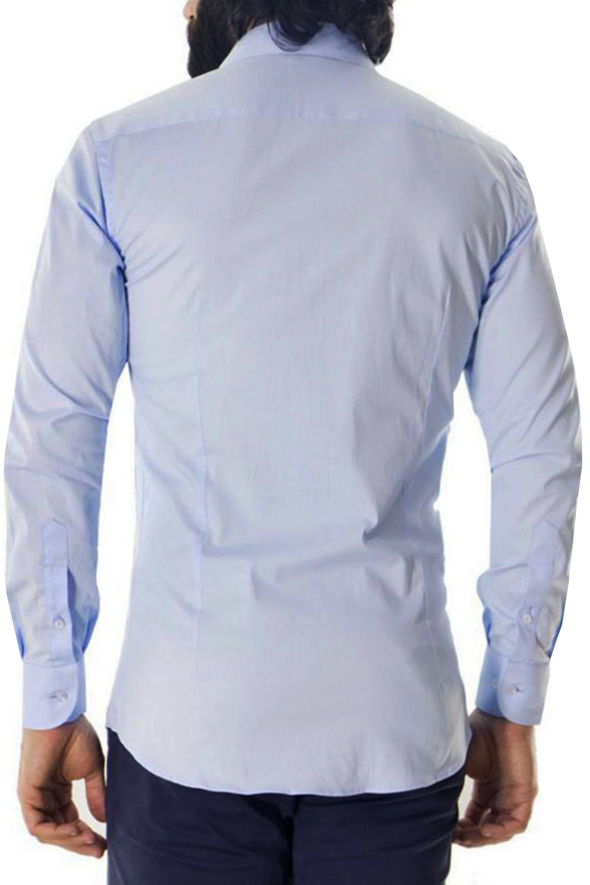 Camicia Uomo Slim Fit cotone elasticizzata Tinta unita sia Casual che Elegante