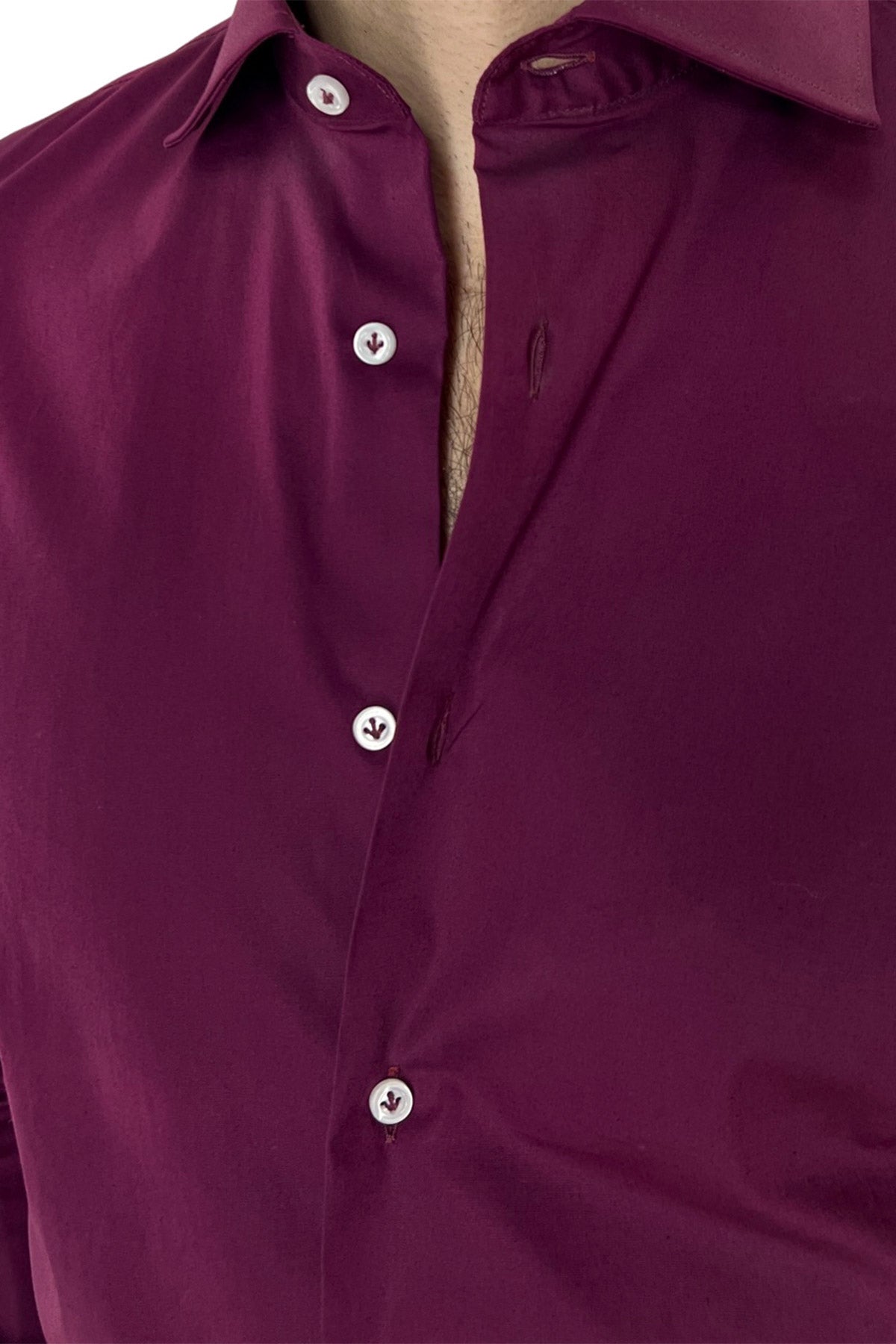 Camicia Uomo Slim Fit cotone elasticizzata Tinta unita sia Casual che Elegante