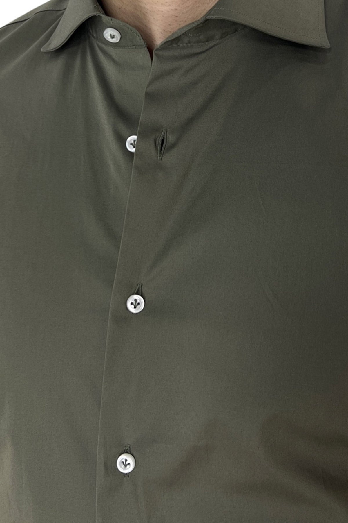 Camicia Uomo Slim Fit cotone elasticizzata Tinta unita sia Casual che Elegante
