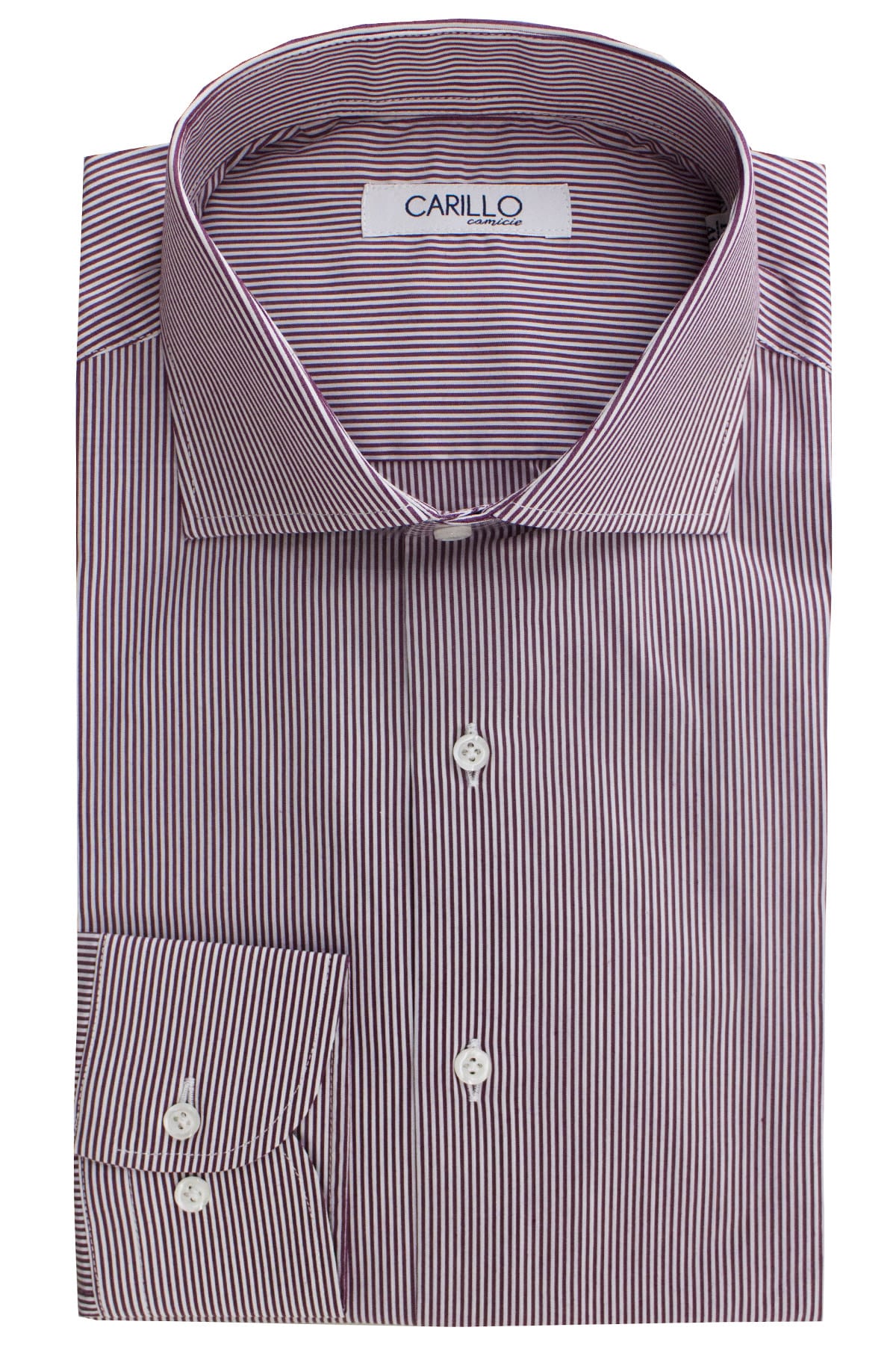 Camicia Uomo millerighe Slim fit in cotone Elasticizzata Collo semi francese Casual e Elegante