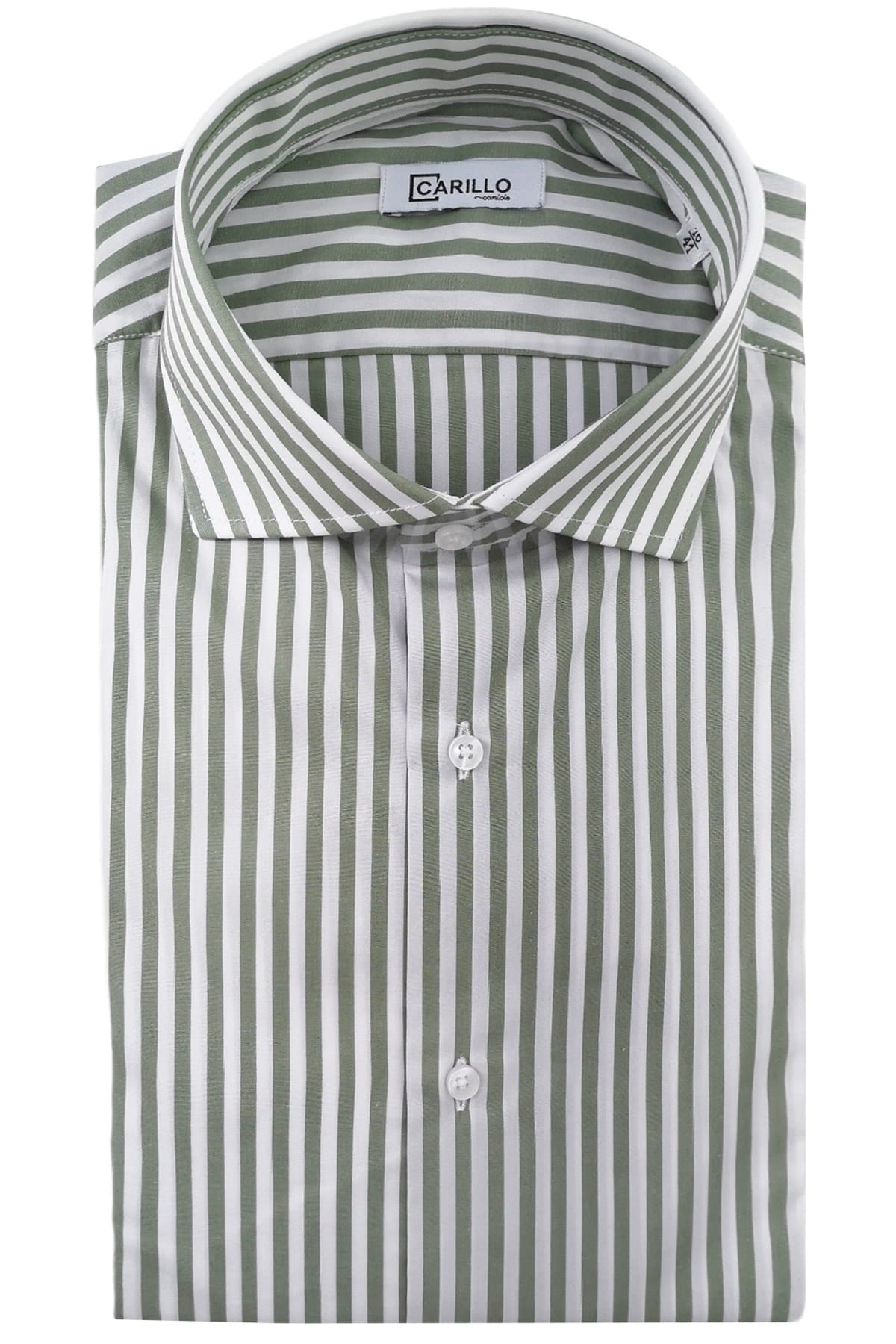 Camicia Uomo righe Larghe Slim fit  Collo semi francese 100% cotone made in italy