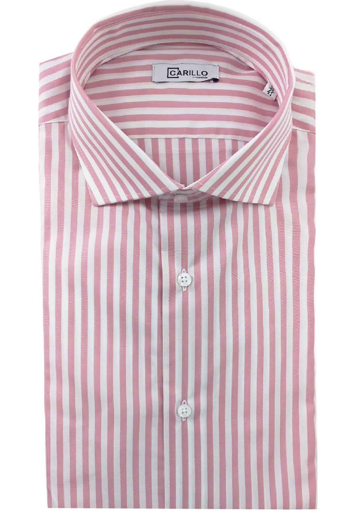 Camicia Uomo righe Larghe Slim fit  Collo semi francese 100% cotone made in italy