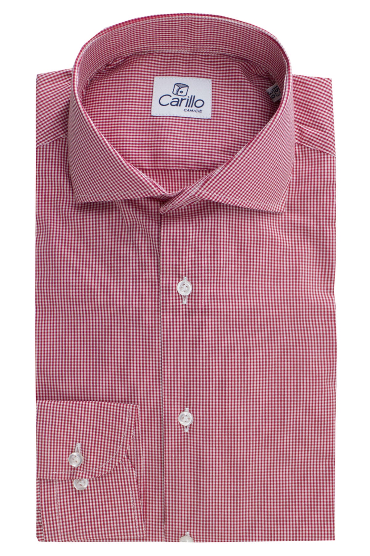 Camicia Uomo microquadro Slim Fit Collo semi francese cotone Elasticizzata casual e elegante