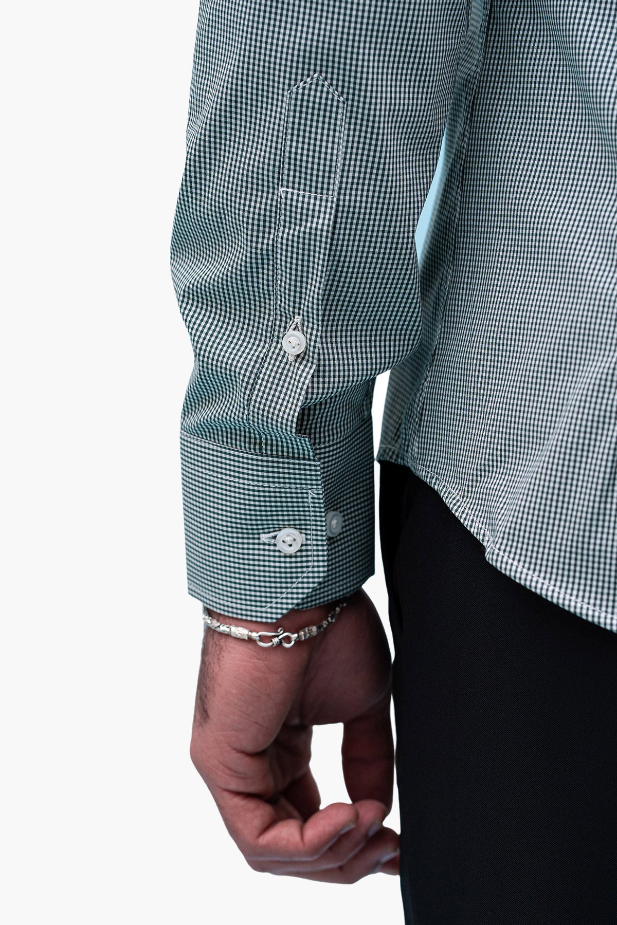 Camicia Uomo microquadro Slim Fit Collo semi francese cotone Elasticizzata casual e elegante