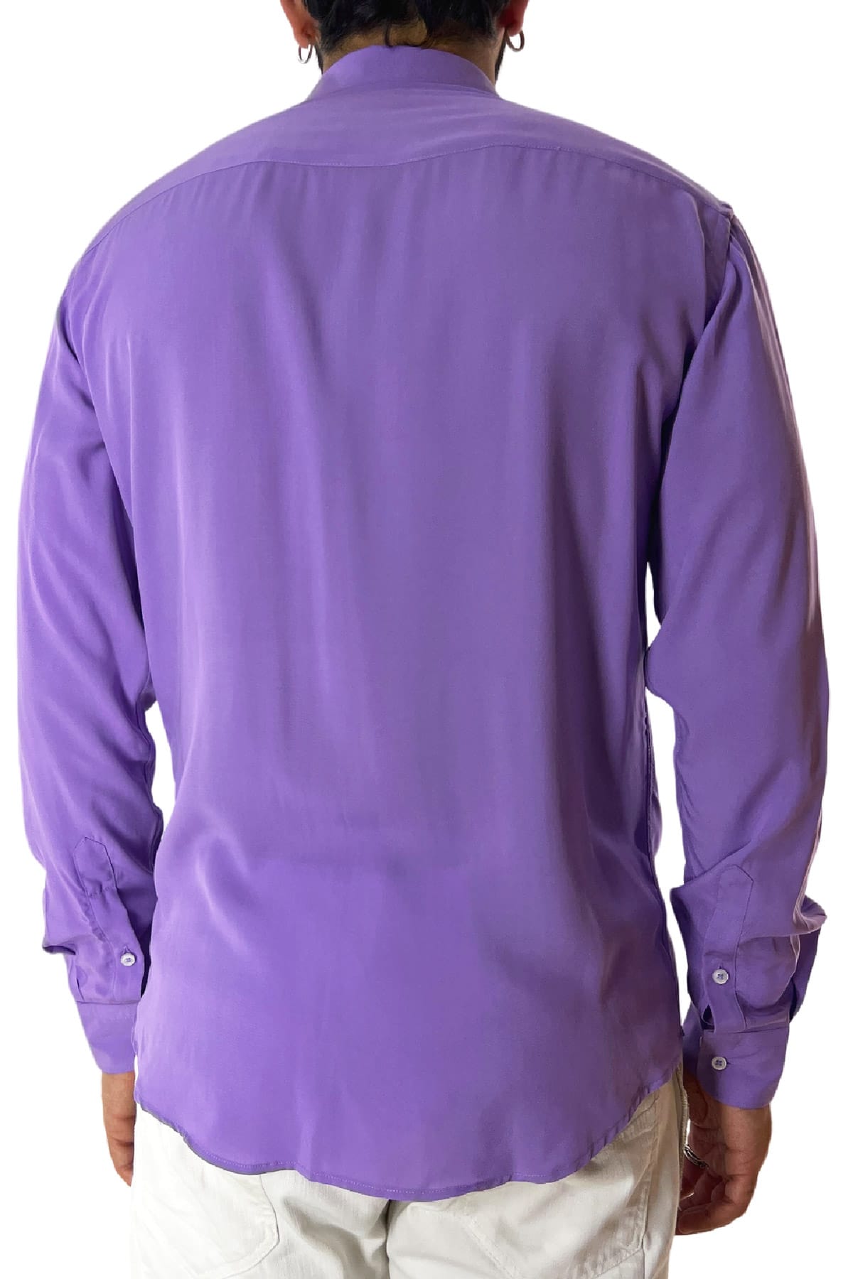 Camicia Uomo Casual In Viscosa effetto seta vestibilita comoda Collo Italiano Piccolo.