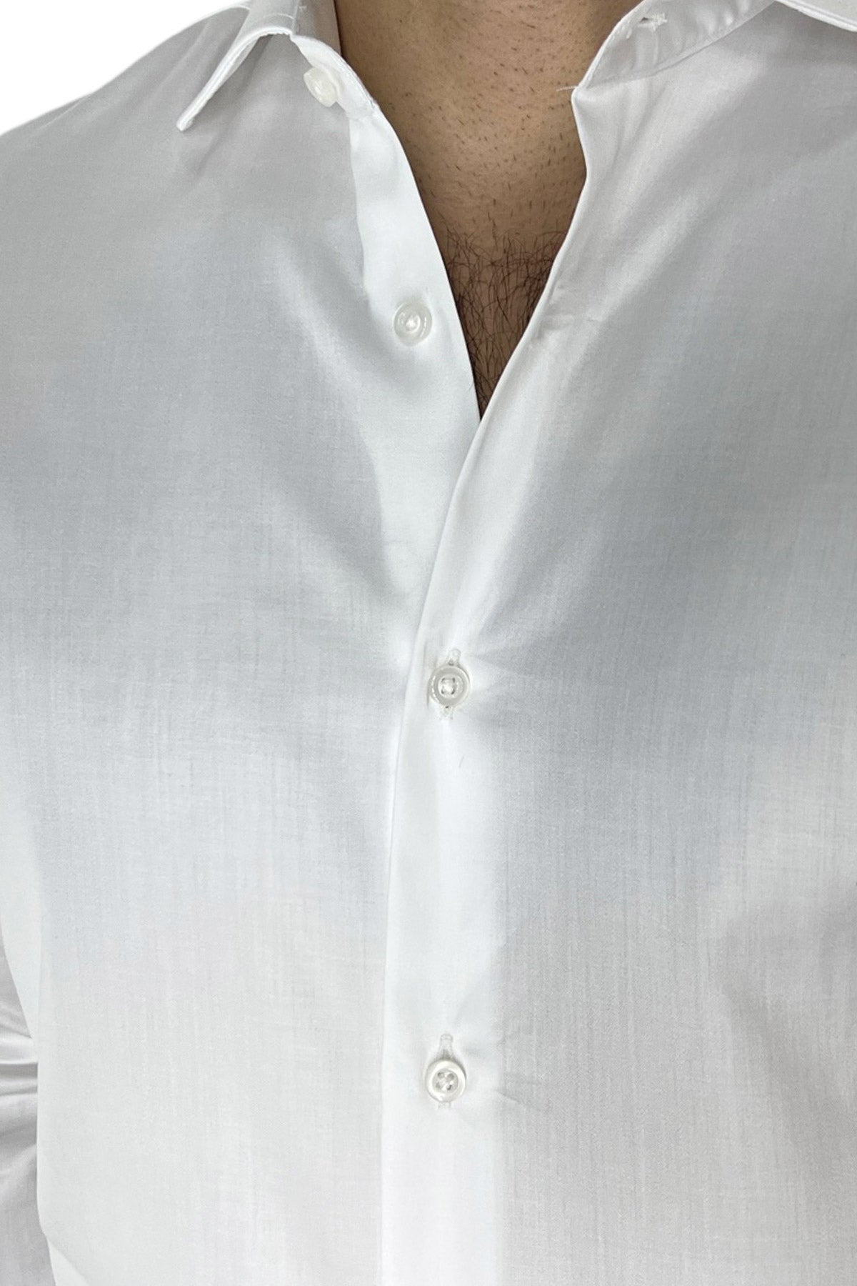Camicia Uomo Regular fit cotone Elastico Collo semi francese tinta unita Casual ed elegante